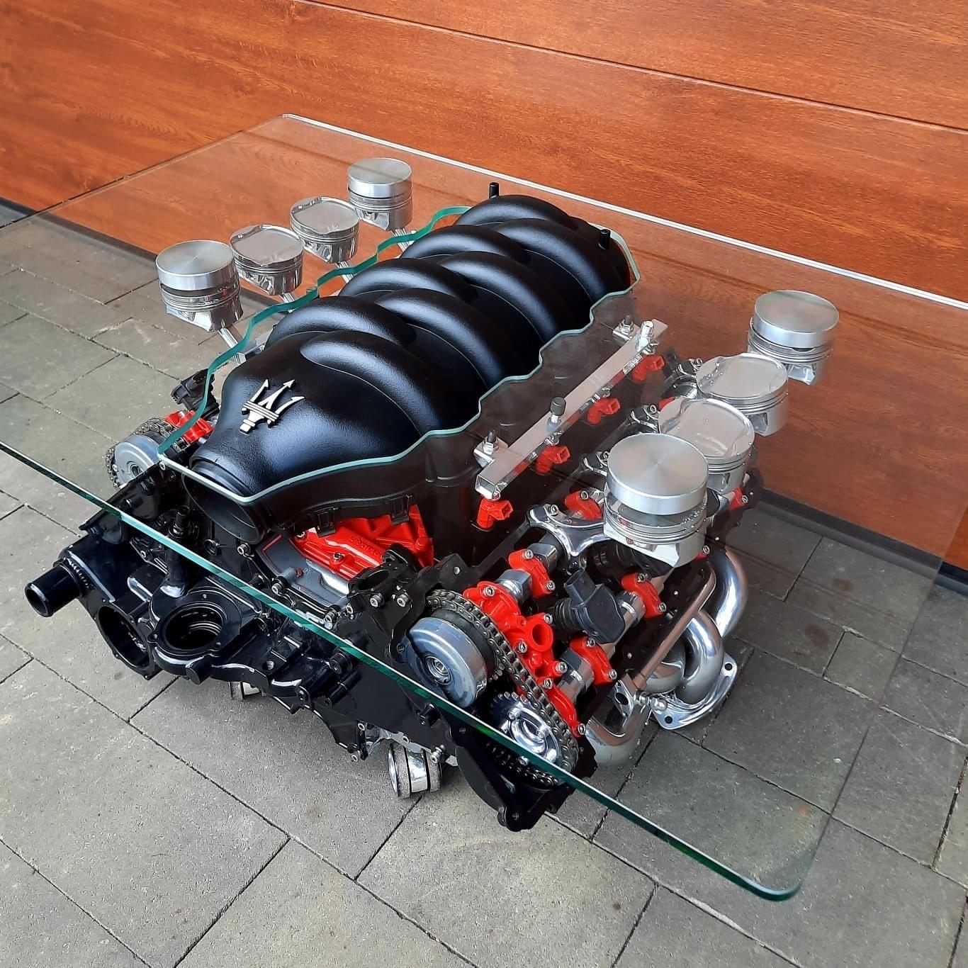 Appraisal: A MASERATI QUATTROPORTE V ENGINE COFFEE TABLE the engine reconditioned