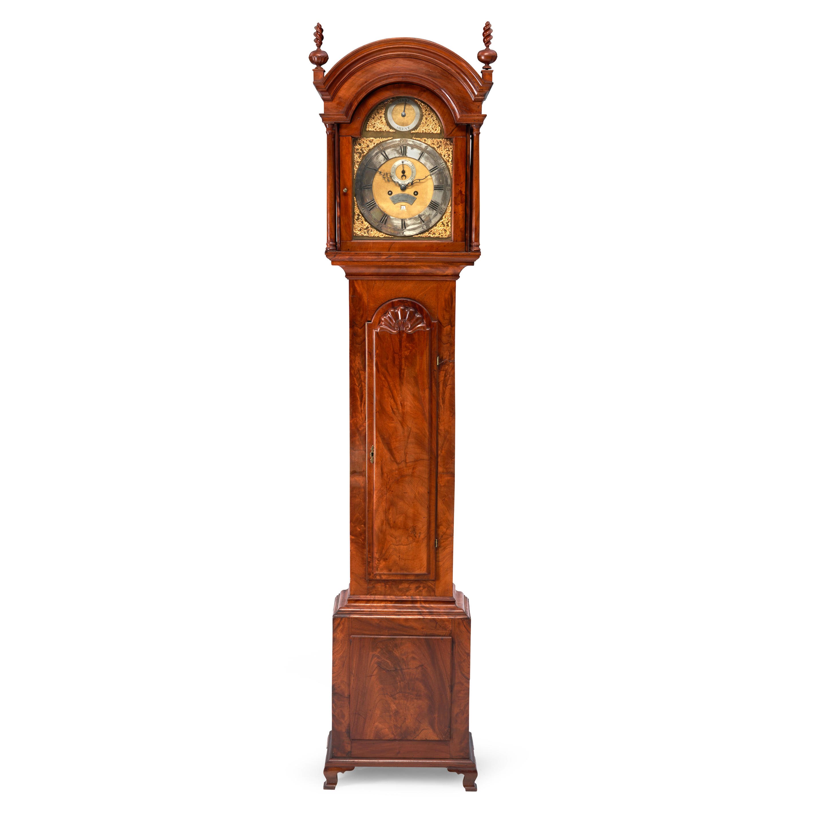 Appraisal: CHIPPENDALE MAHOGANY TALL CASE CLOCK Edward Spalding - Providence Rhode