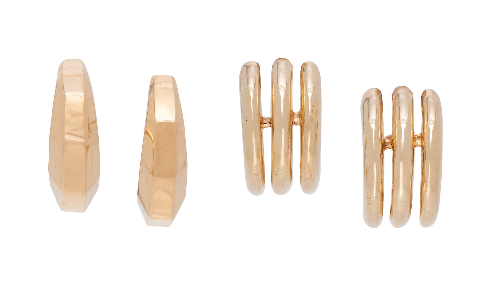 Appraisal: COLLECTION OF YELLOW GOLD HOOP EARRINGS Consisting of a pair