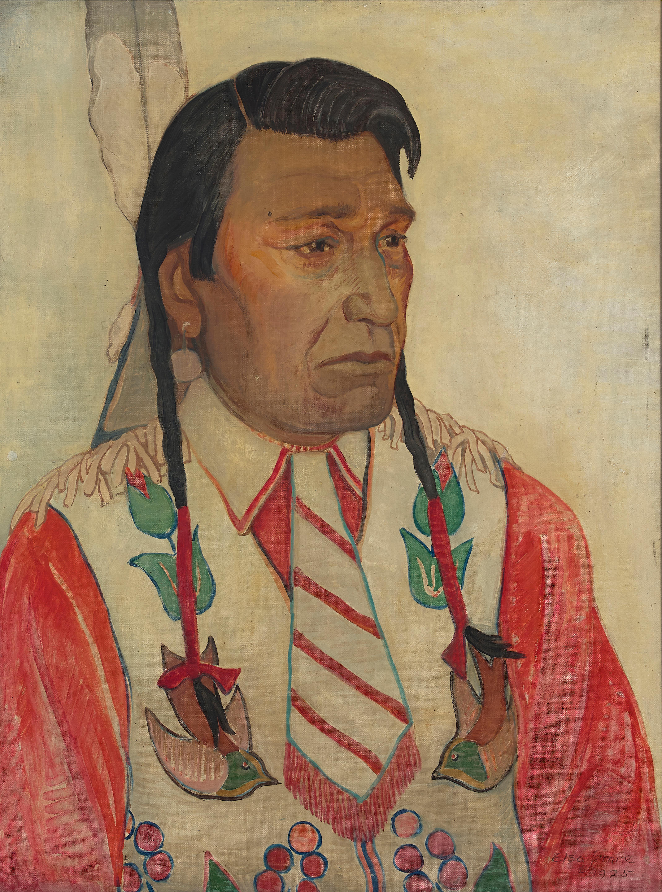 Appraisal: ELSA LAUBACH JEMNE - Portrait of a Native American Man