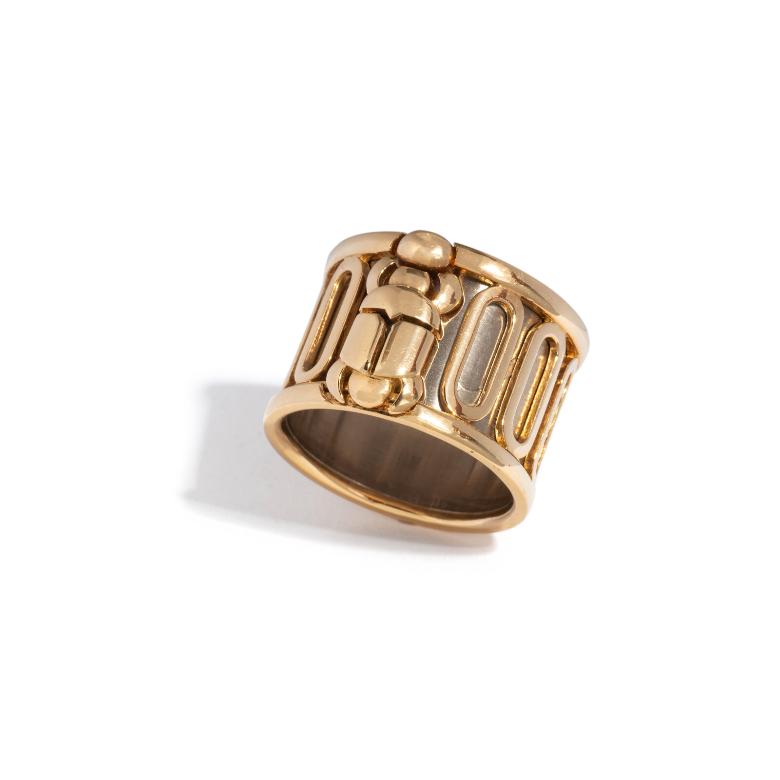 Appraisal: CARTIER BICOLOR GOLD SCARAB RING karat bicolor gold Ring size