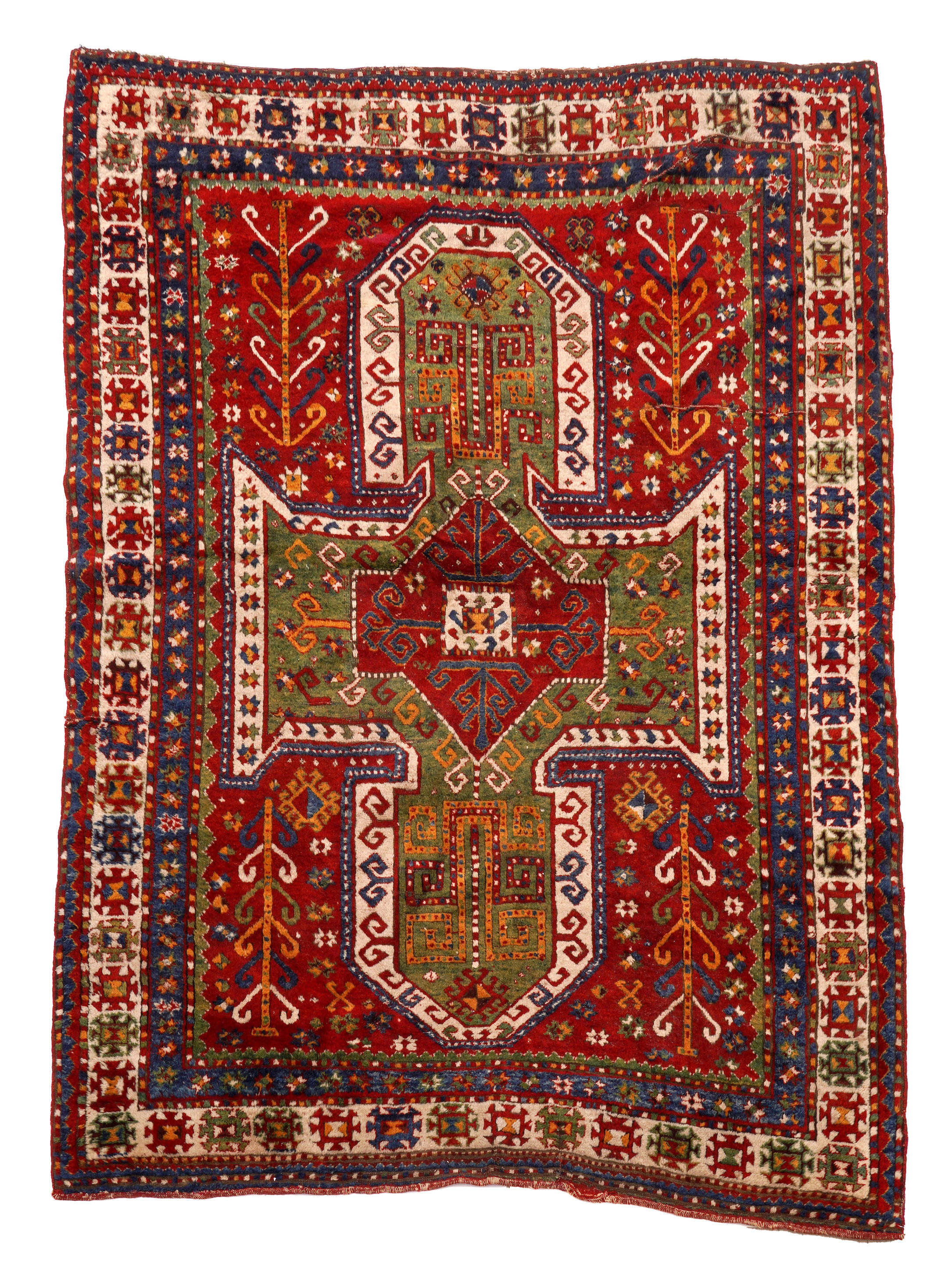 Appraisal: SEWAN KAZAK RUG Caucasus c a colorful Sewan Kazak from