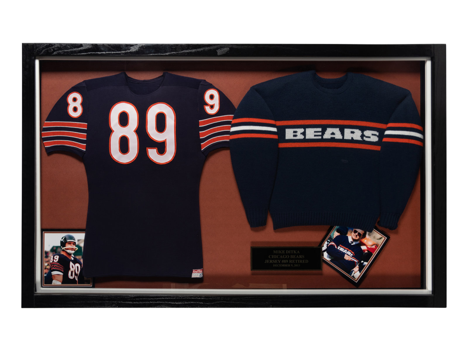 Appraisal: Mike Ditka's Chicago Bears Jersey and Sweater Retirement Presentation Formerly