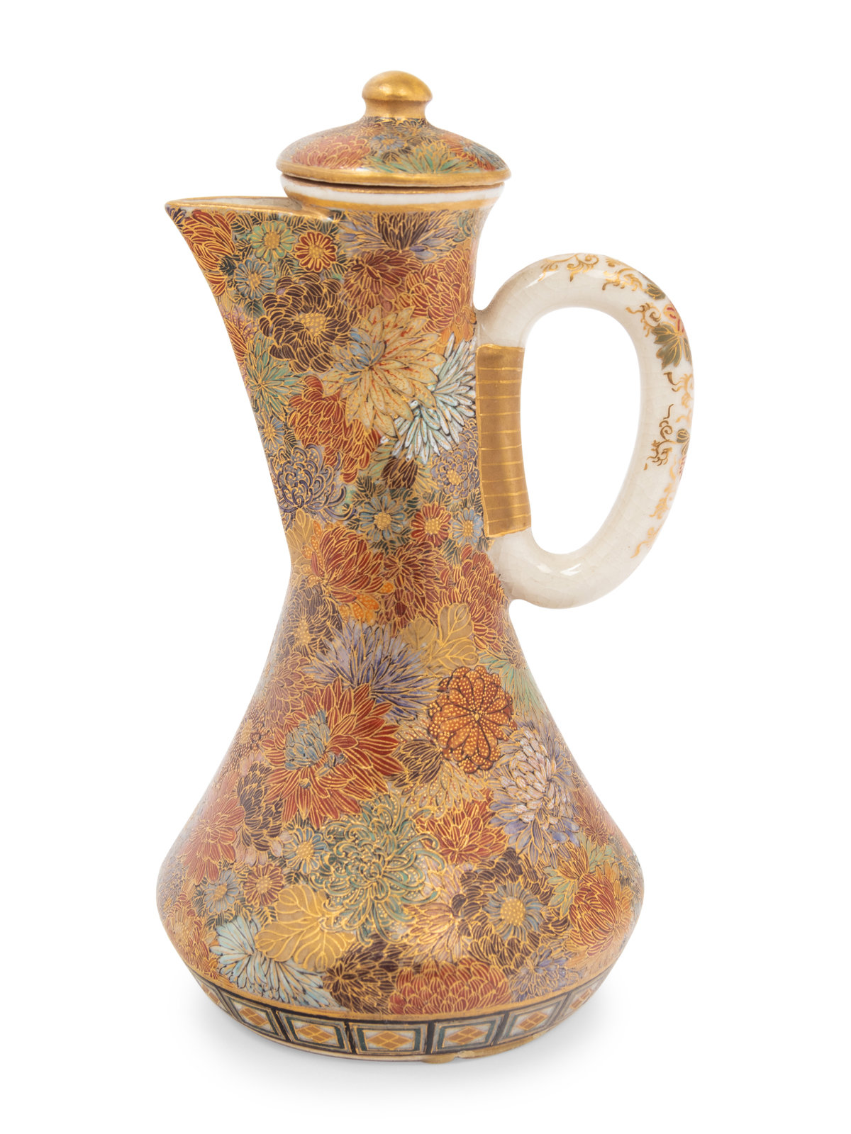 Appraisal: A Small Japanese Satsuma 'Millefleur' Covered Ewer BY YABU MEIZAN