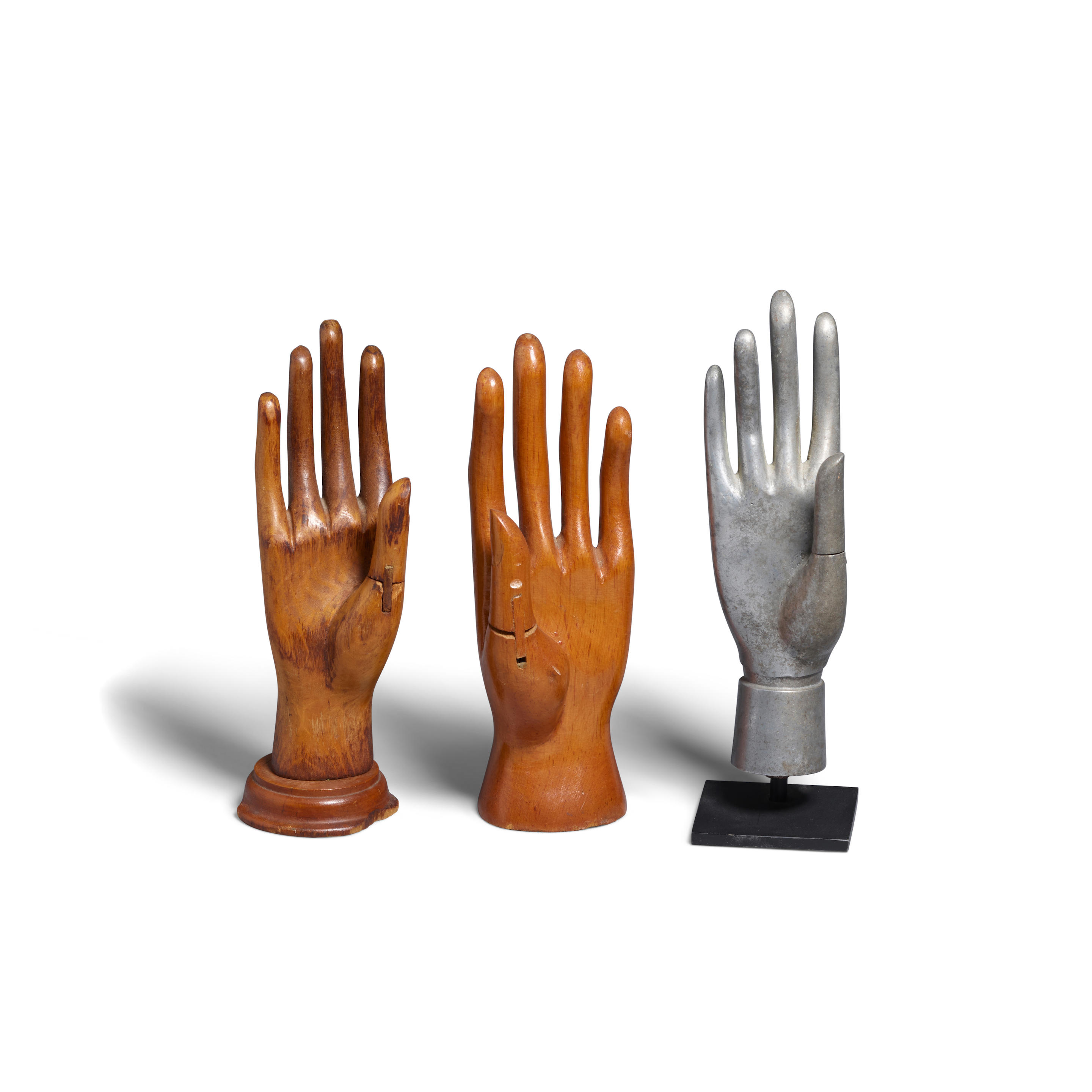 Appraisal: A GROUP OF THREE HAND MODELS early th century two