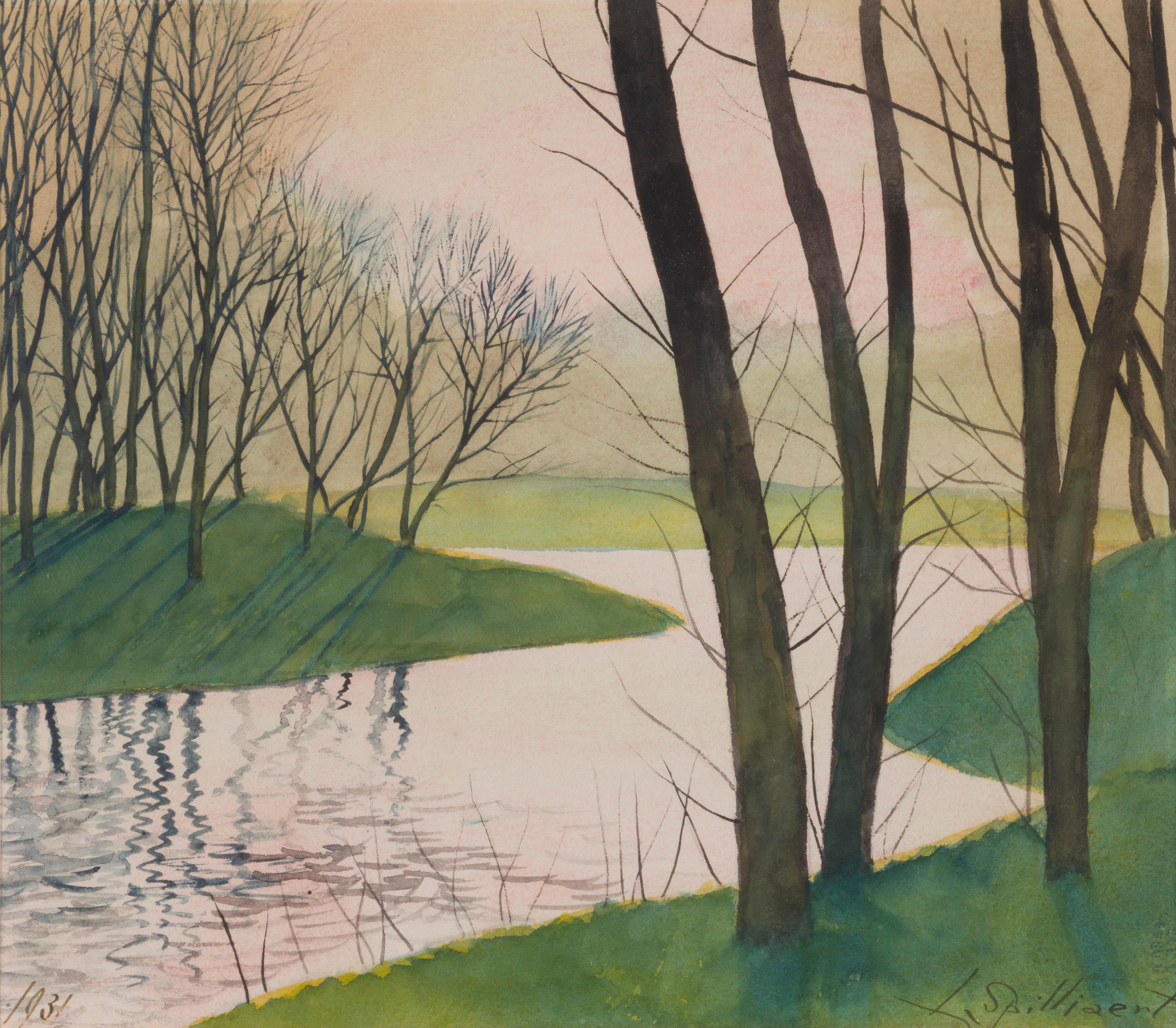 Appraisal: L ON SPILLIAERT - Arbres autour du lac du parc