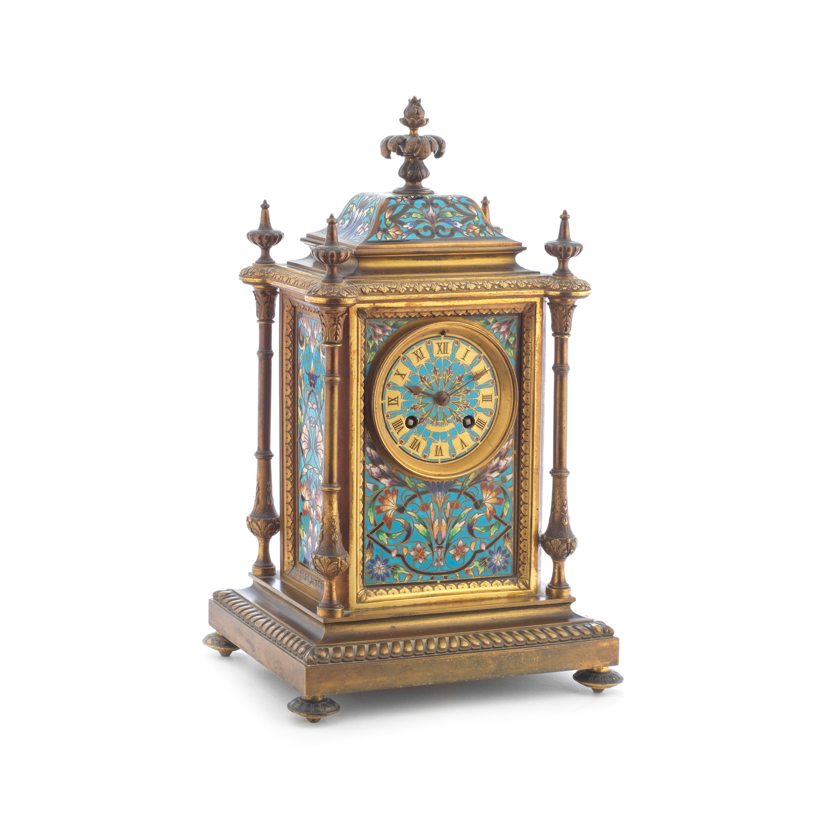 Appraisal: A LATE TH CENTURY FRENCH GILT BRASS AND CHAMPLEVE ENAMEL