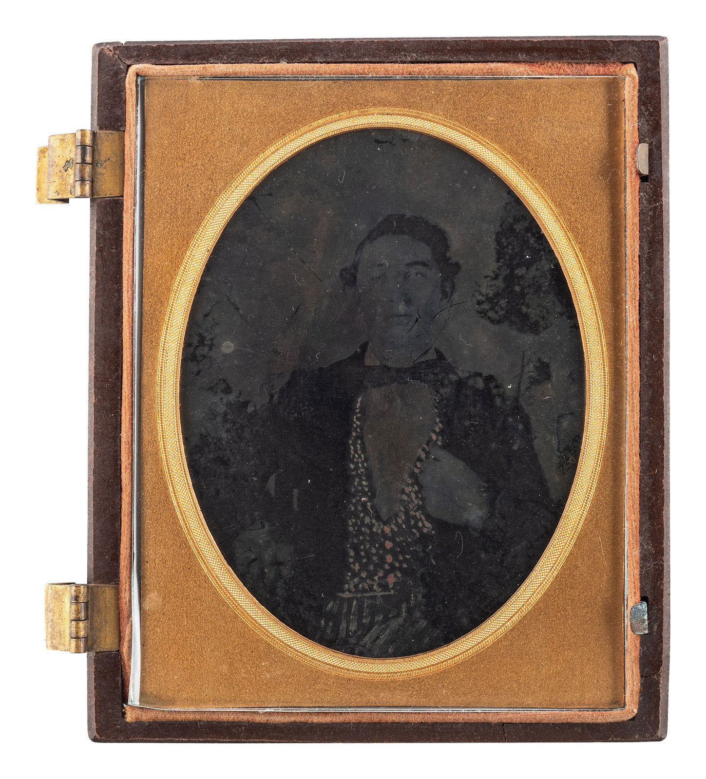 Appraisal: CIVIL WAR Quarter plate ambrotype of a man identified as