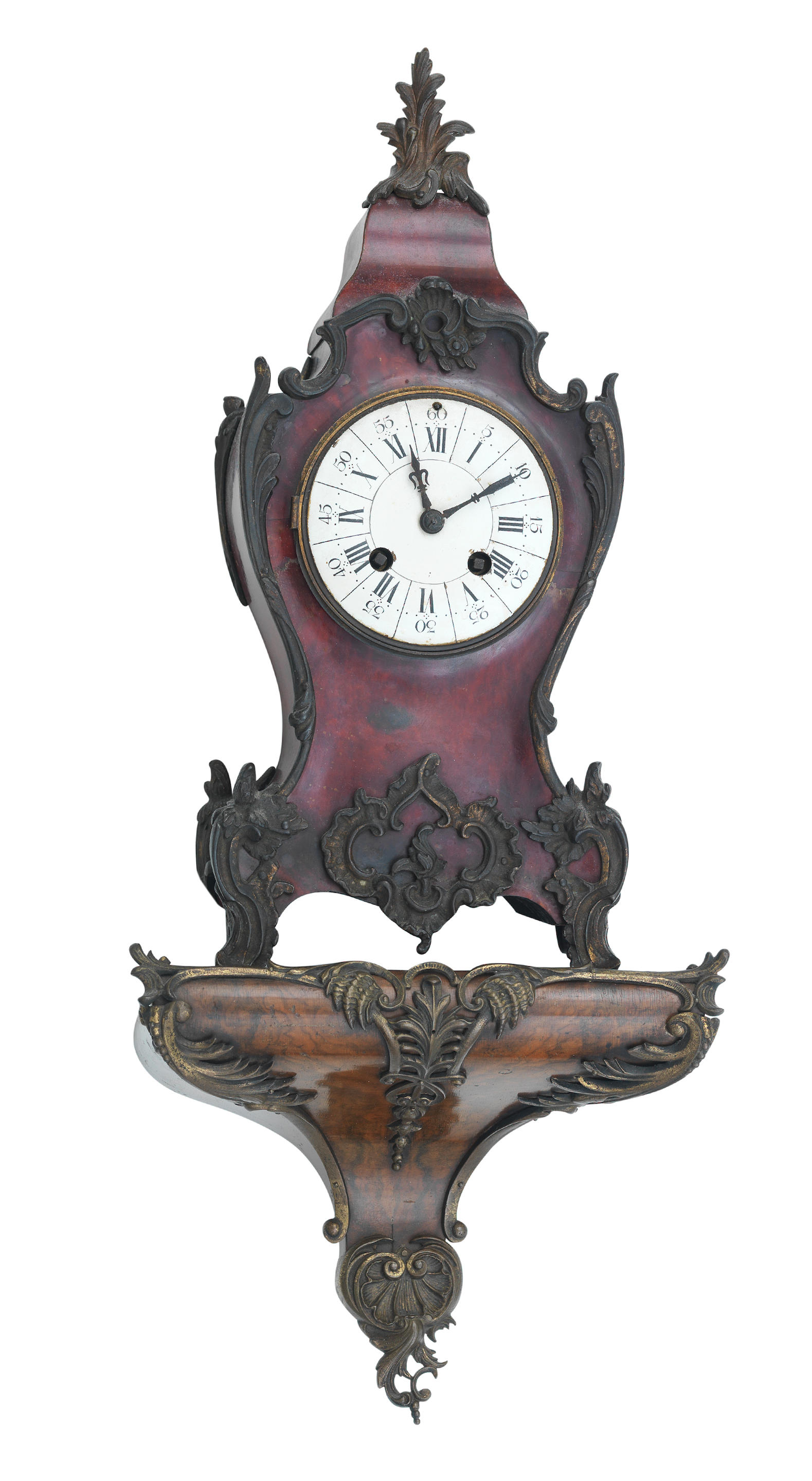 Appraisal: A FRENCH TORTOISESHELL VENEERED AND ORMOLU-MOUNTED BRACKET CLOCK th Century