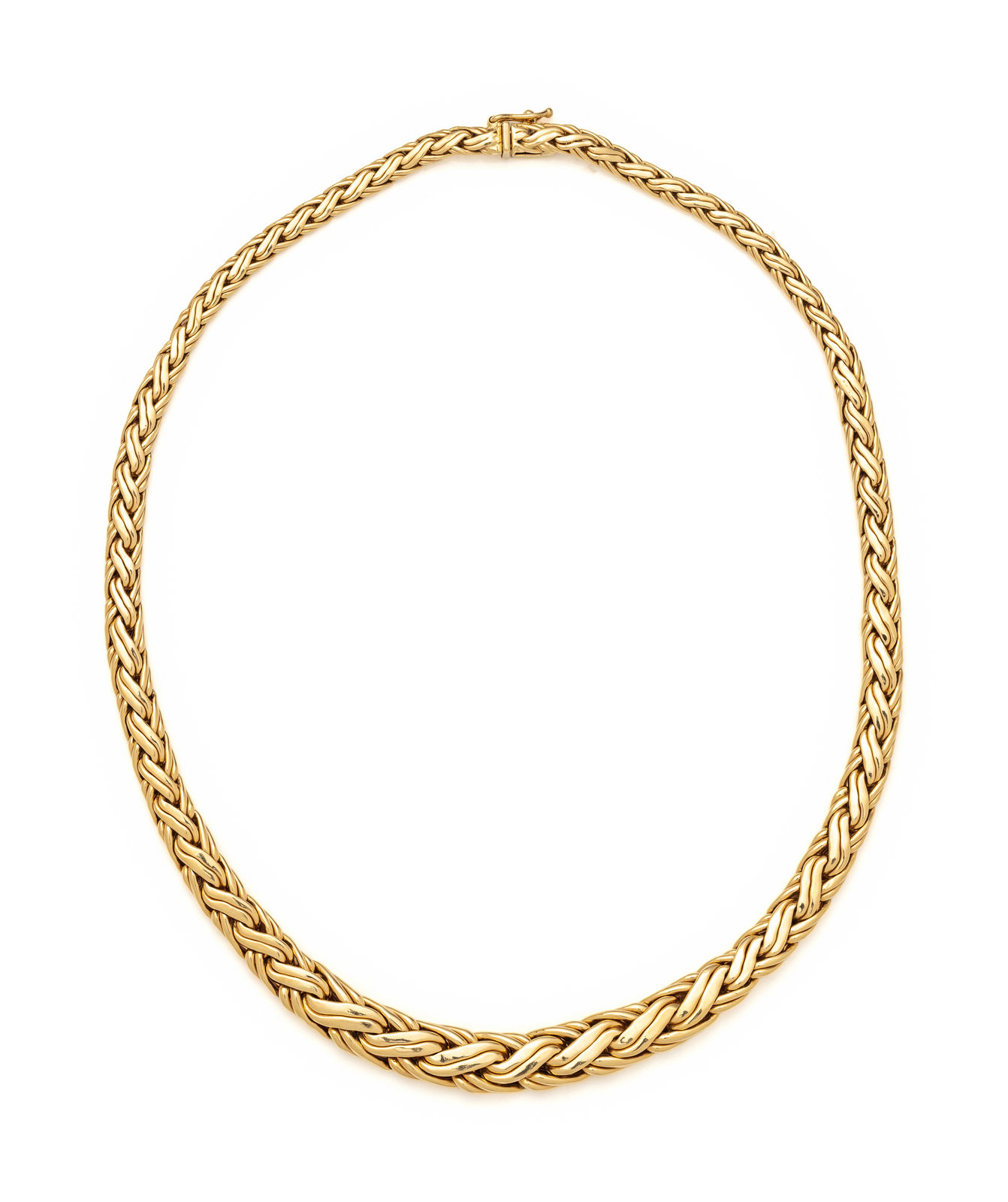 Appraisal: TIFFANY amp CO YELLOW GOLD NECKLACE Fancy link chain measuring