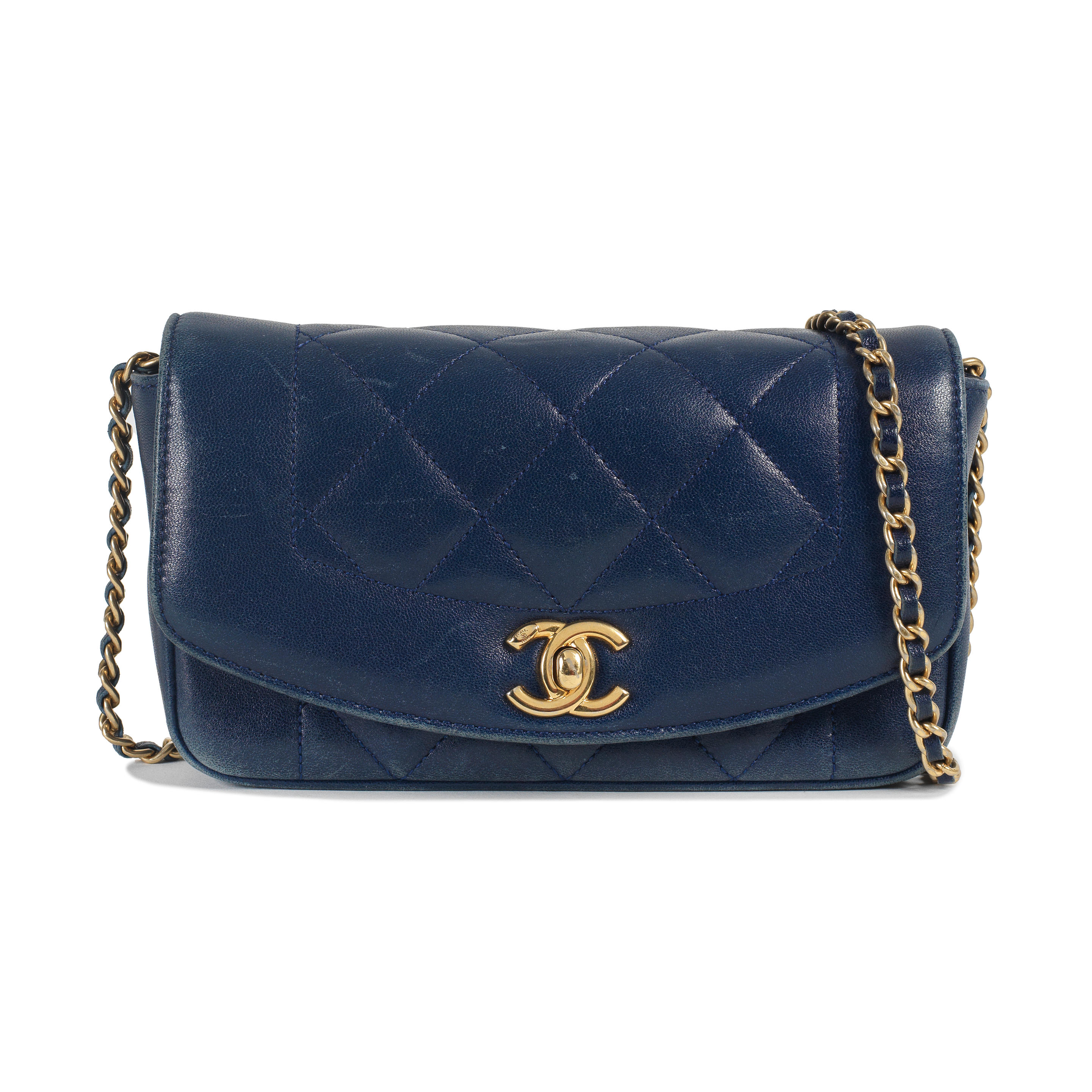 Appraisal: KARL LAGERFELD FOR CHANEL A BLUE DIANA MINI WALLET ON