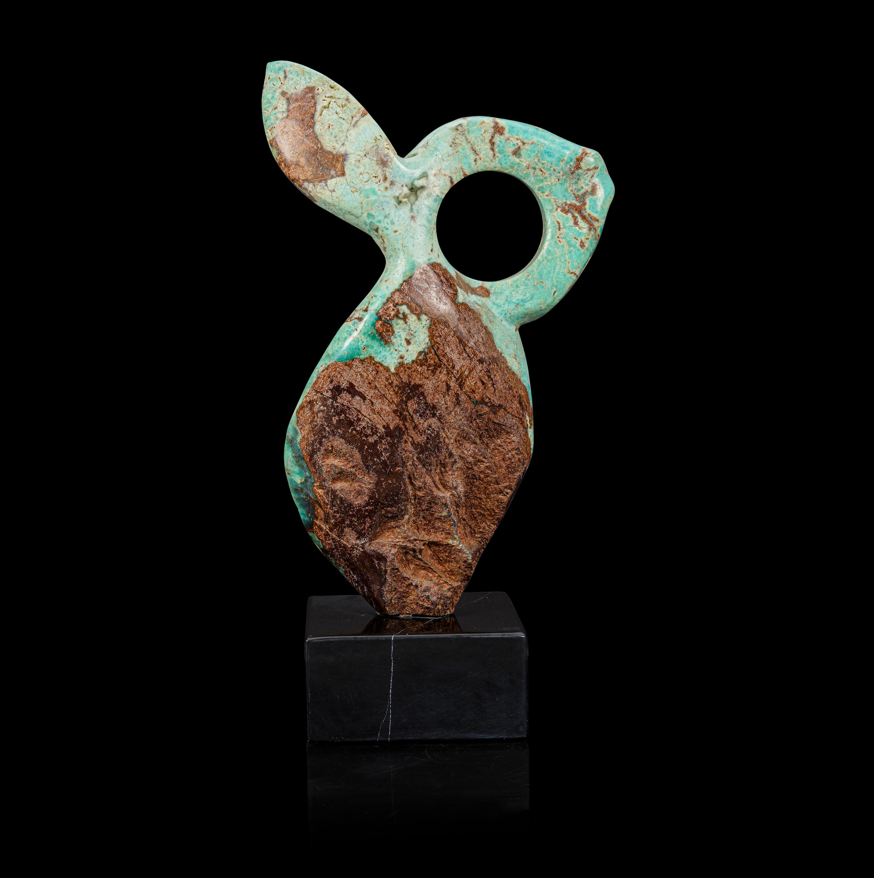 Appraisal: CHRYSOPRASE FREE-FORM SCULPTURE Carved of Australian Chrysoprase this free-form sculpture