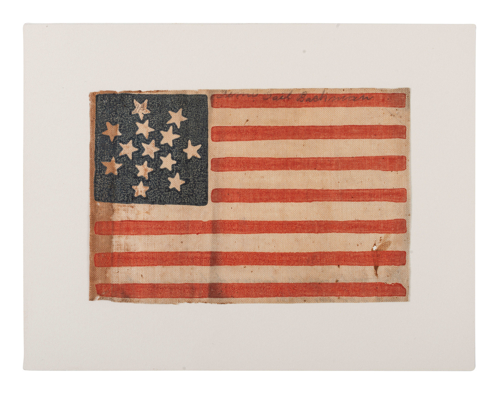 Appraisal: FLAGS -star American parade flag with rare -point starburst pattern