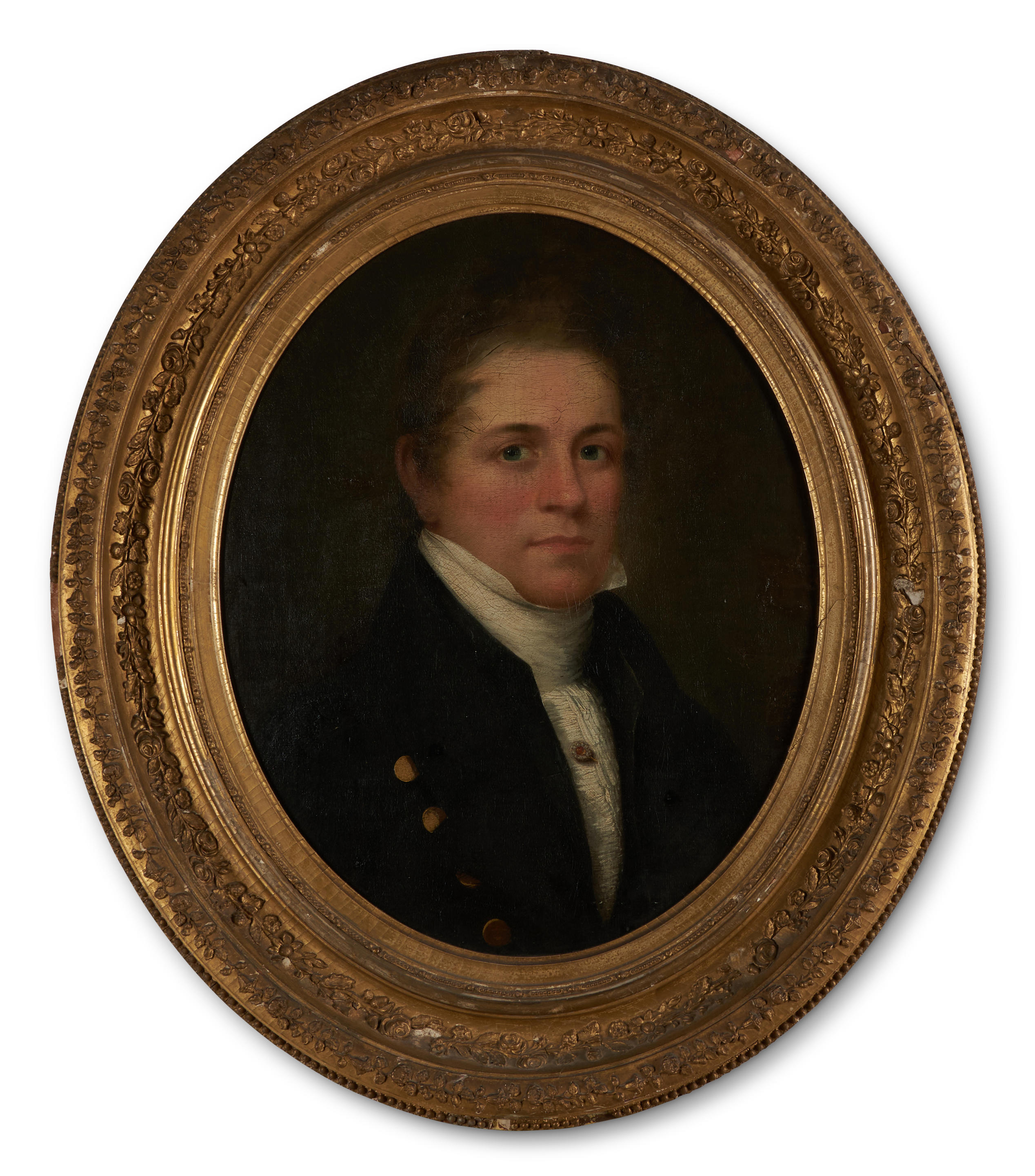 Appraisal: AMERICAN SCHOOL TH CENTURY Portrait of Alfred Hathaway of New