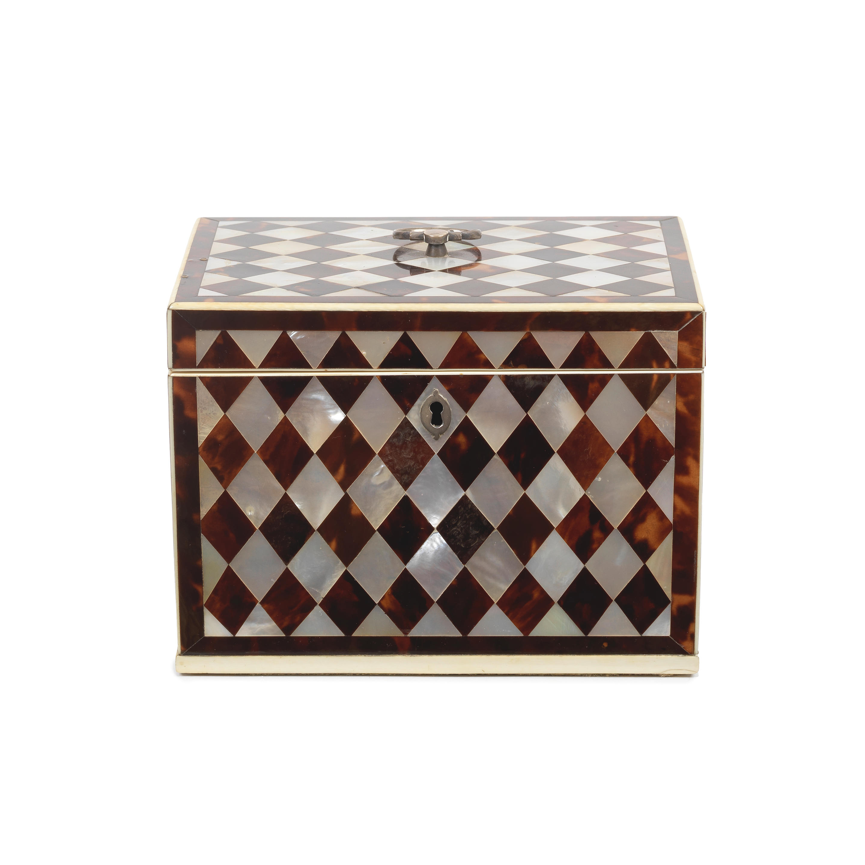 Appraisal: A RARE REGENCY TORTOISESHELL AND MOTHER OF PEARL CHEQUER INLAID