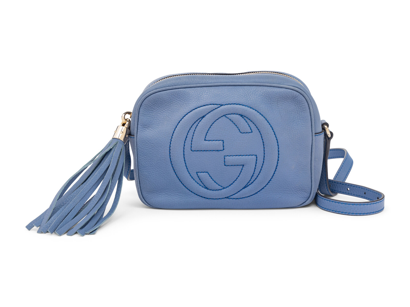 Appraisal: Gucci Soho Tassel Crossbody Bag in Blue Gucci Soho Tassel