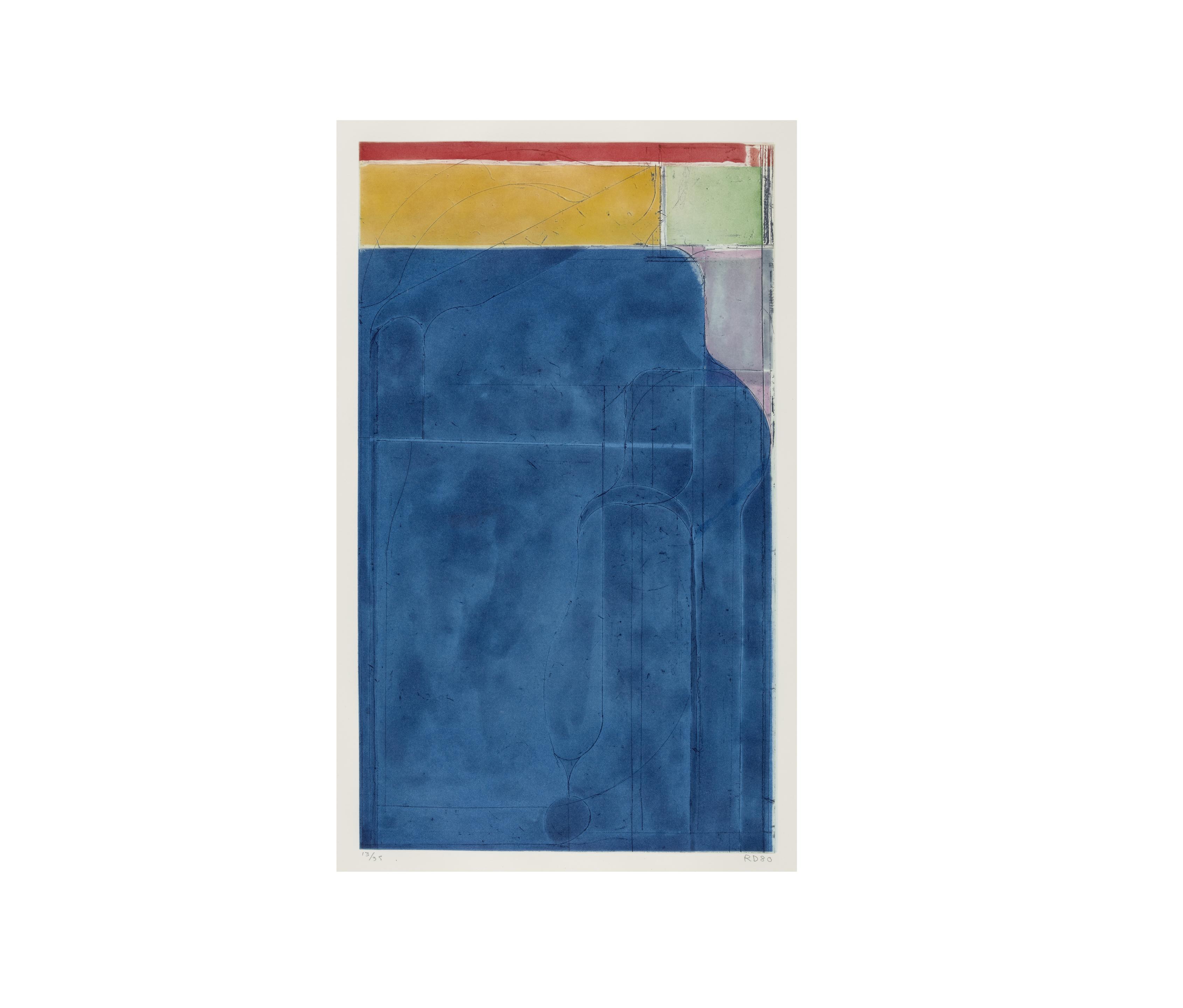 Appraisal: RICHARD DIEBENKORN - Large Bright Blue from Eight Color Etchings