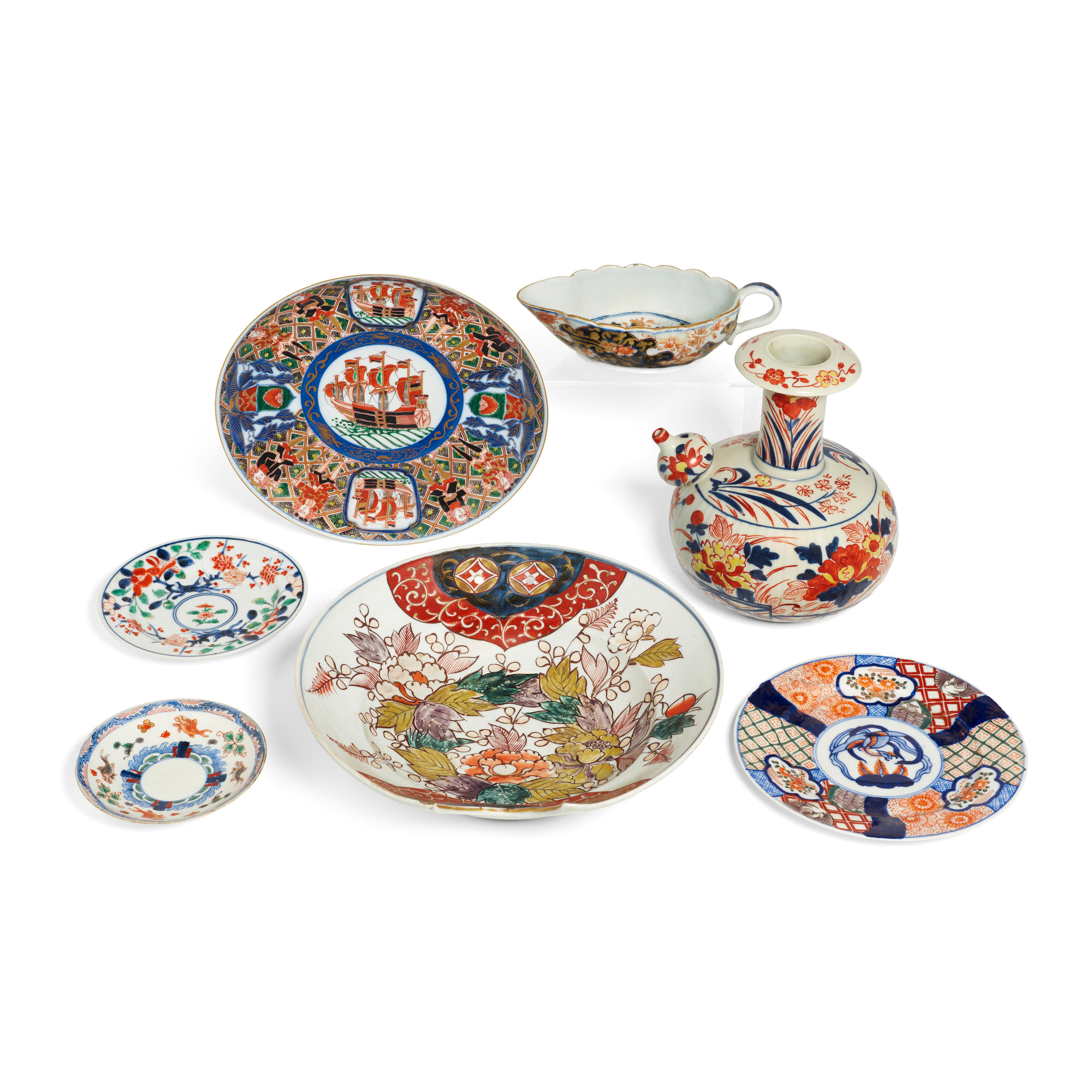 Appraisal: A GROUP OF SEVEN JAPANESE IMARI WARES Meiji Era -