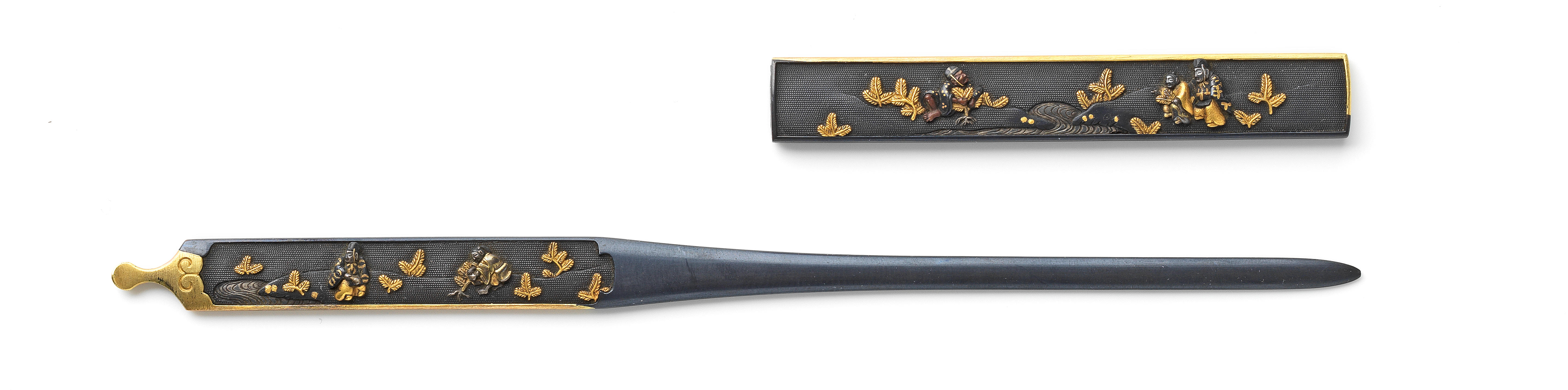 Appraisal: A SET OF KOZUKA KNIFE HANDLE AND KOGAI SKEWER Edo