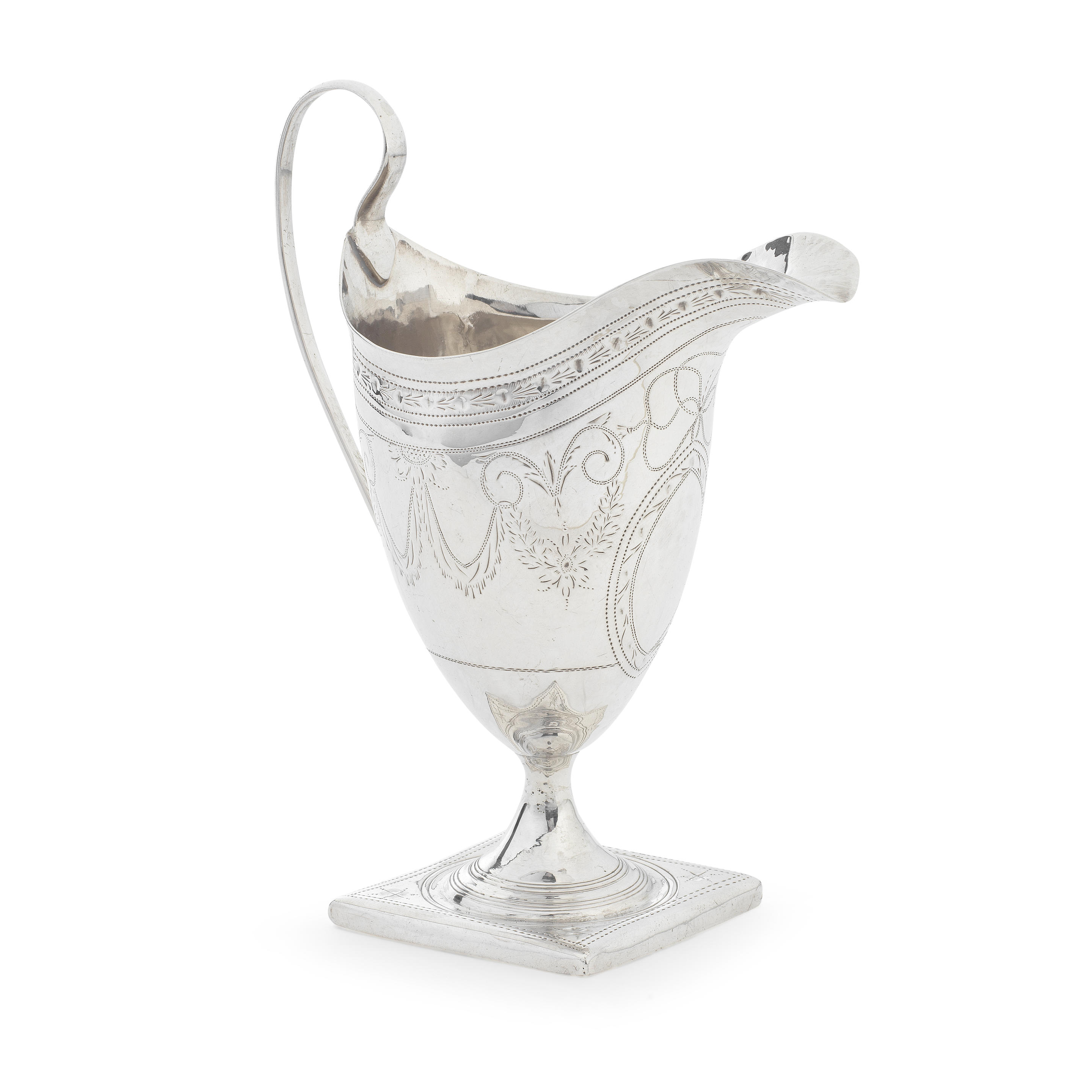 Appraisal: A GEORGE III SILVER CREAM JUG Peter Ann Bateman London