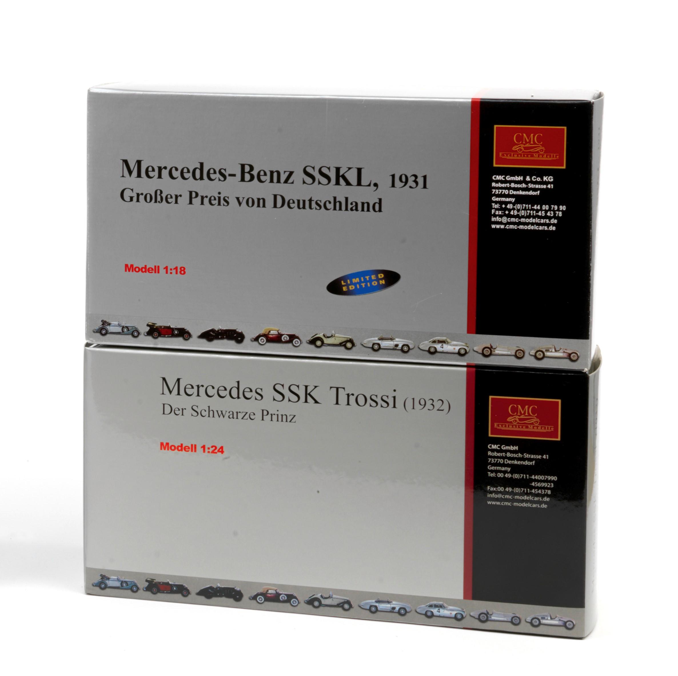 Appraisal: TWO BOXED MERCEDES-BENZ SSK AND SSKL SCALE MODELS BY CMC