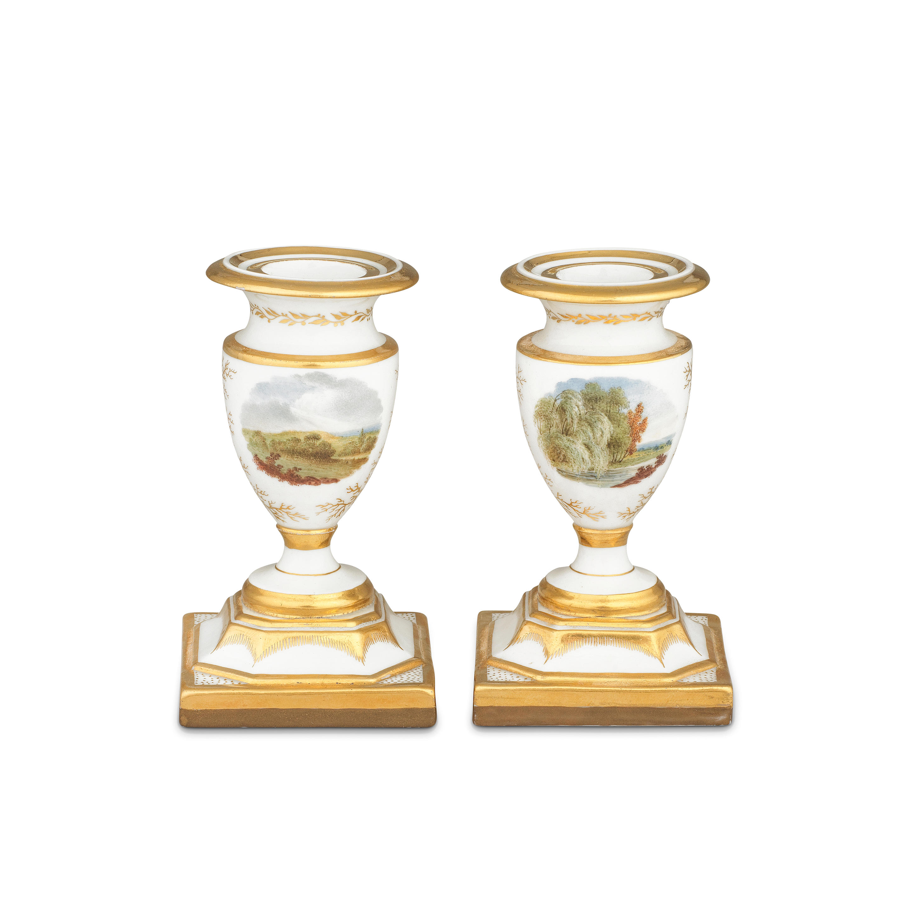 Appraisal: A GOOD PAIR OF FLIGHT BARR AND BARR CANDLESTICKS CIRCA