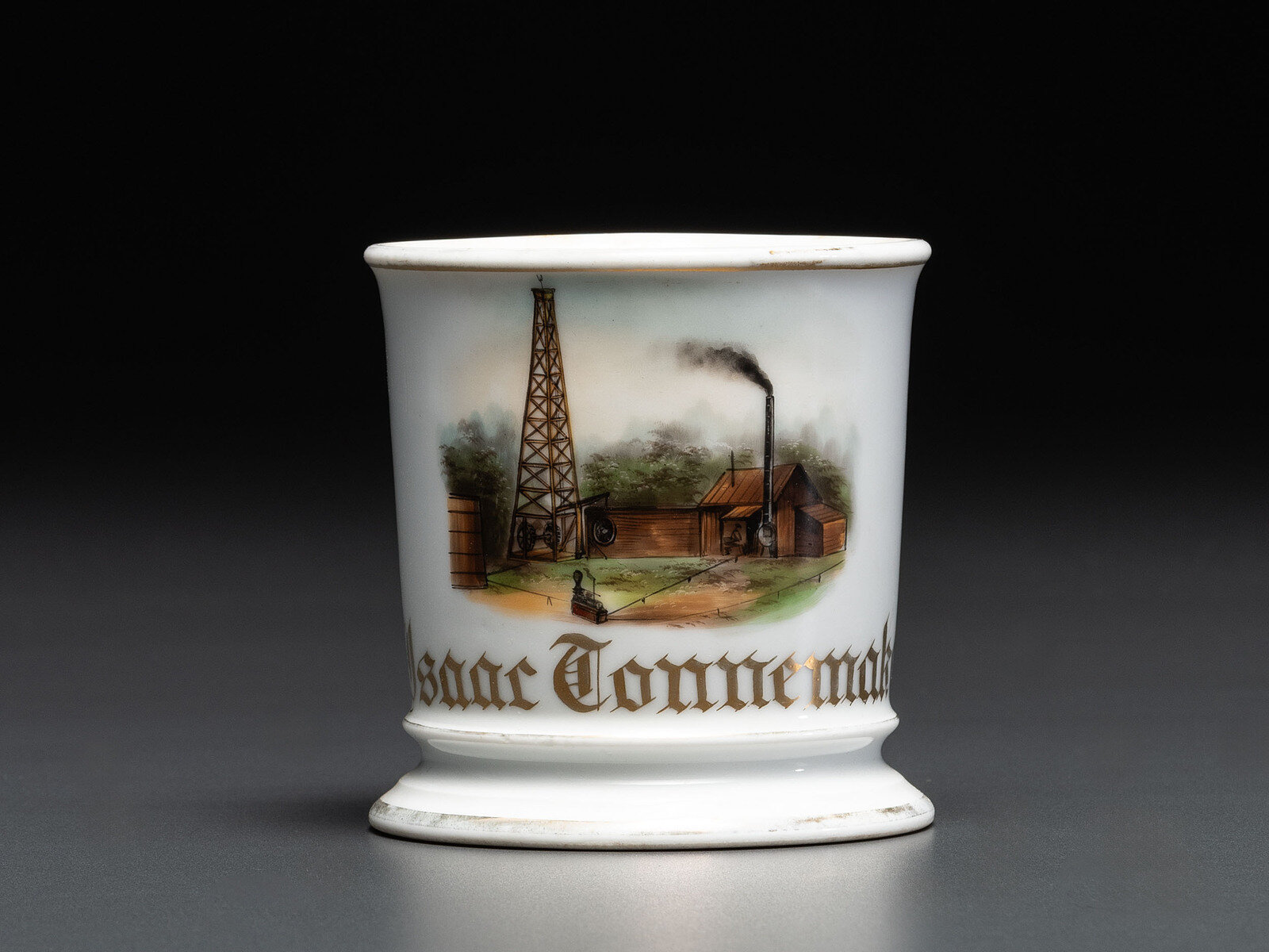 Appraisal: An Oil Rigger's Porcelain Occupational Shaving Mug Late th Early