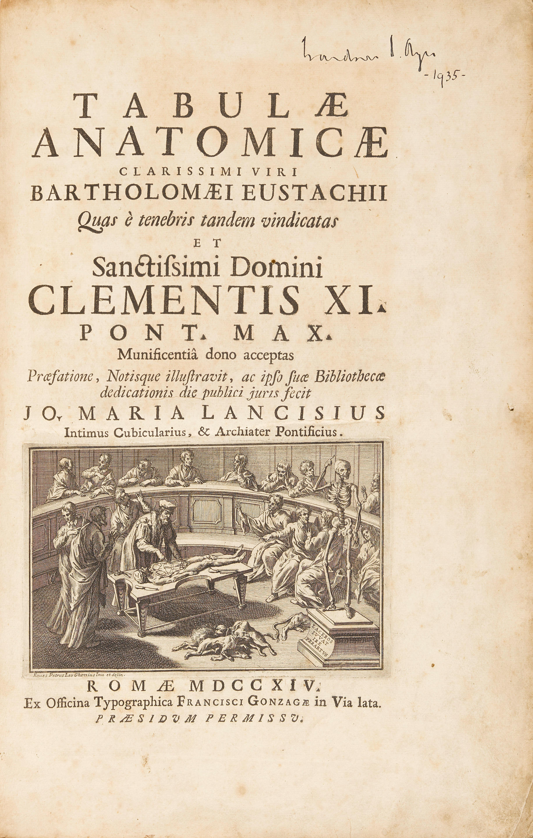 Appraisal: EUSTACHIUS BARTOLOMAEUS C - Tabulae anatomicae Edited by Giovanni Maria