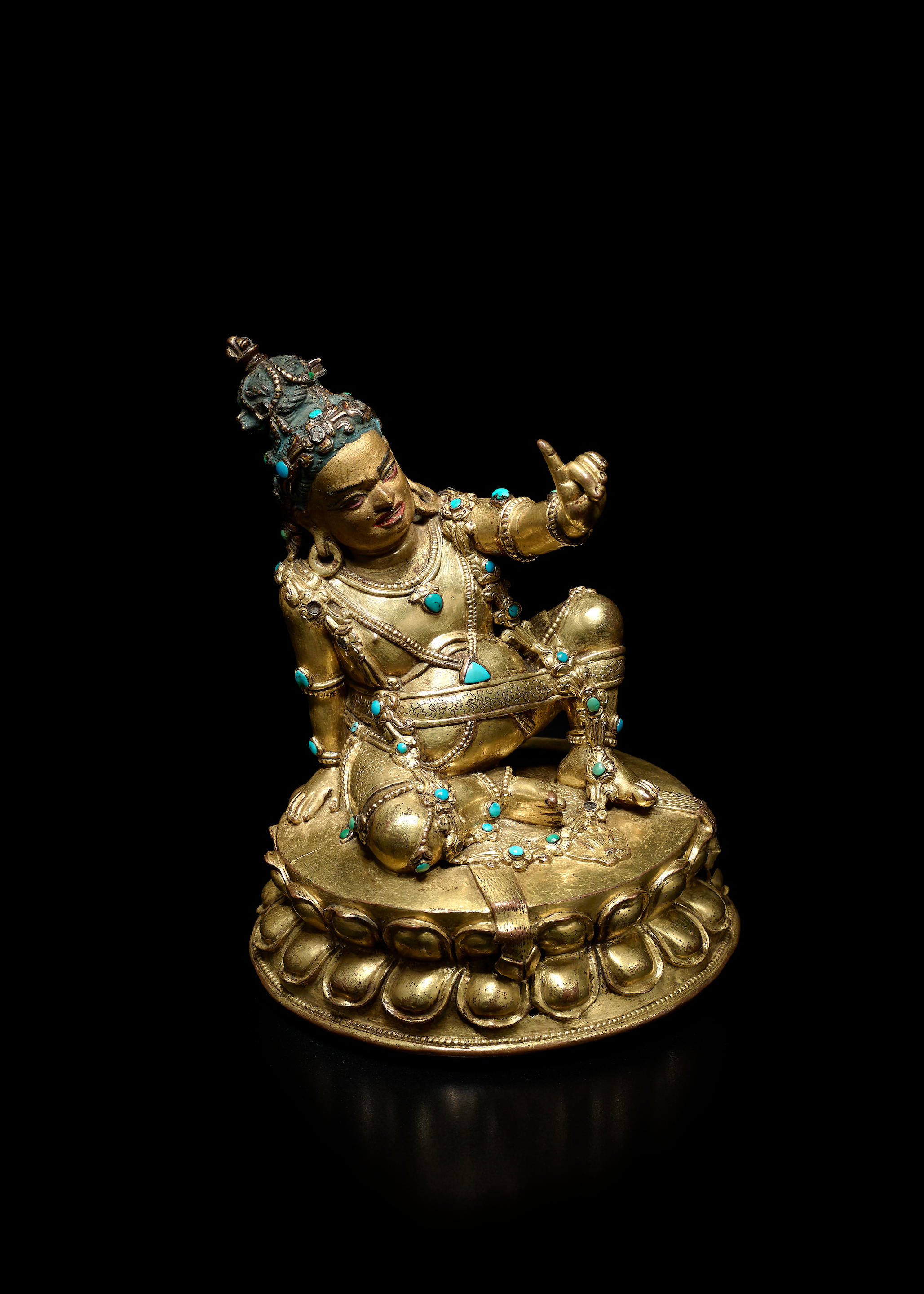 Appraisal: STATUETTE DE VIRUPA EN ALLIAGE DE CUIVRE DOR TIBET XVE