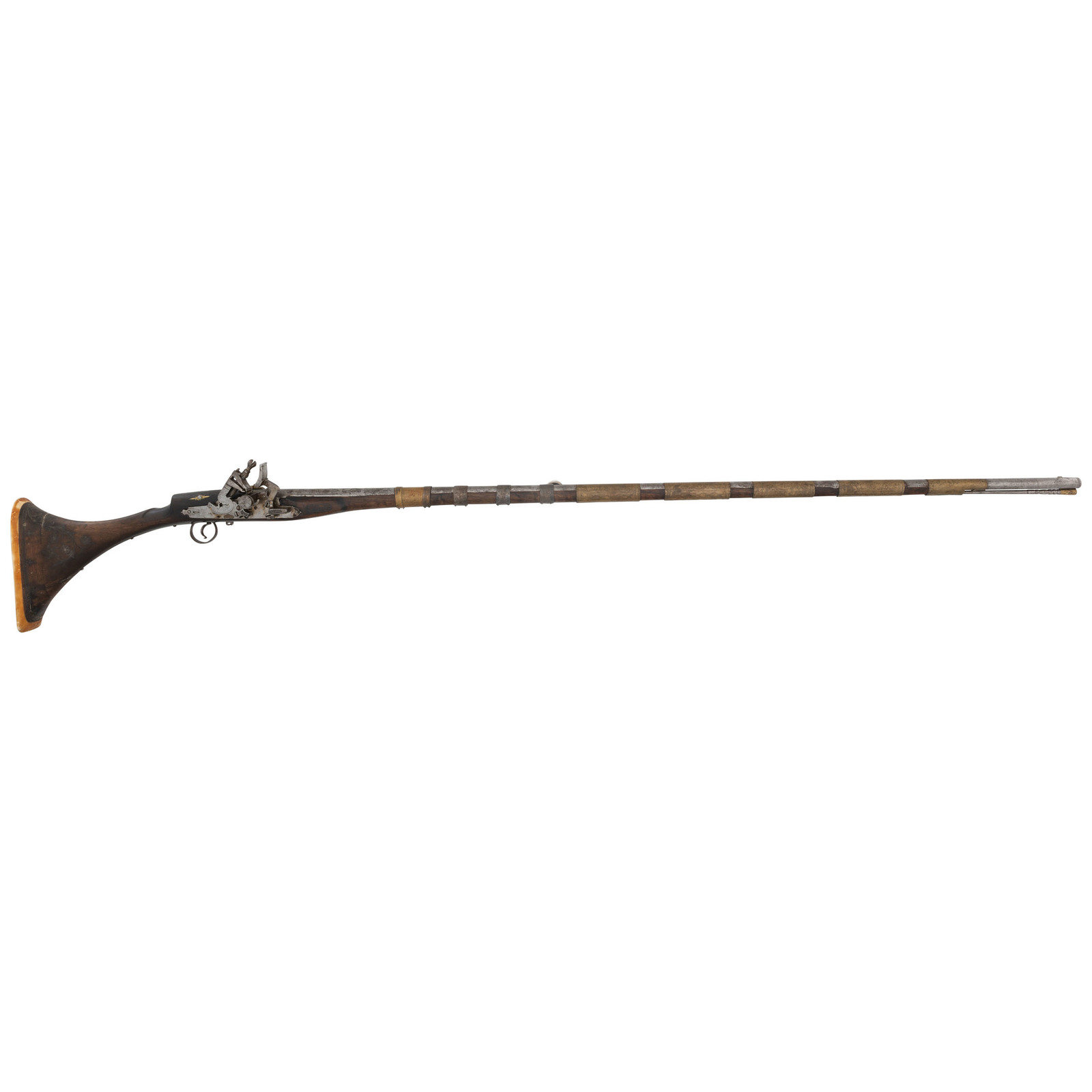 Appraisal: Highly Decorated North African Moukahla Musket About caliber barrel length