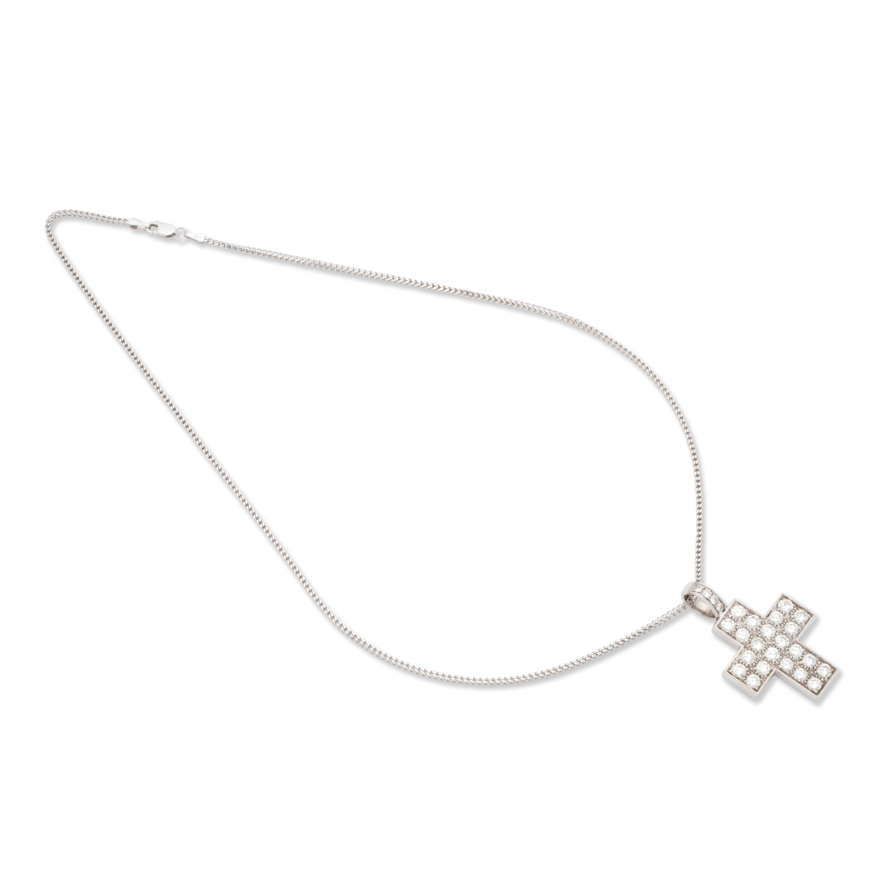 Appraisal: DIAMOND NECKLACE COLLIER DIAMANTS French import mark for carat white