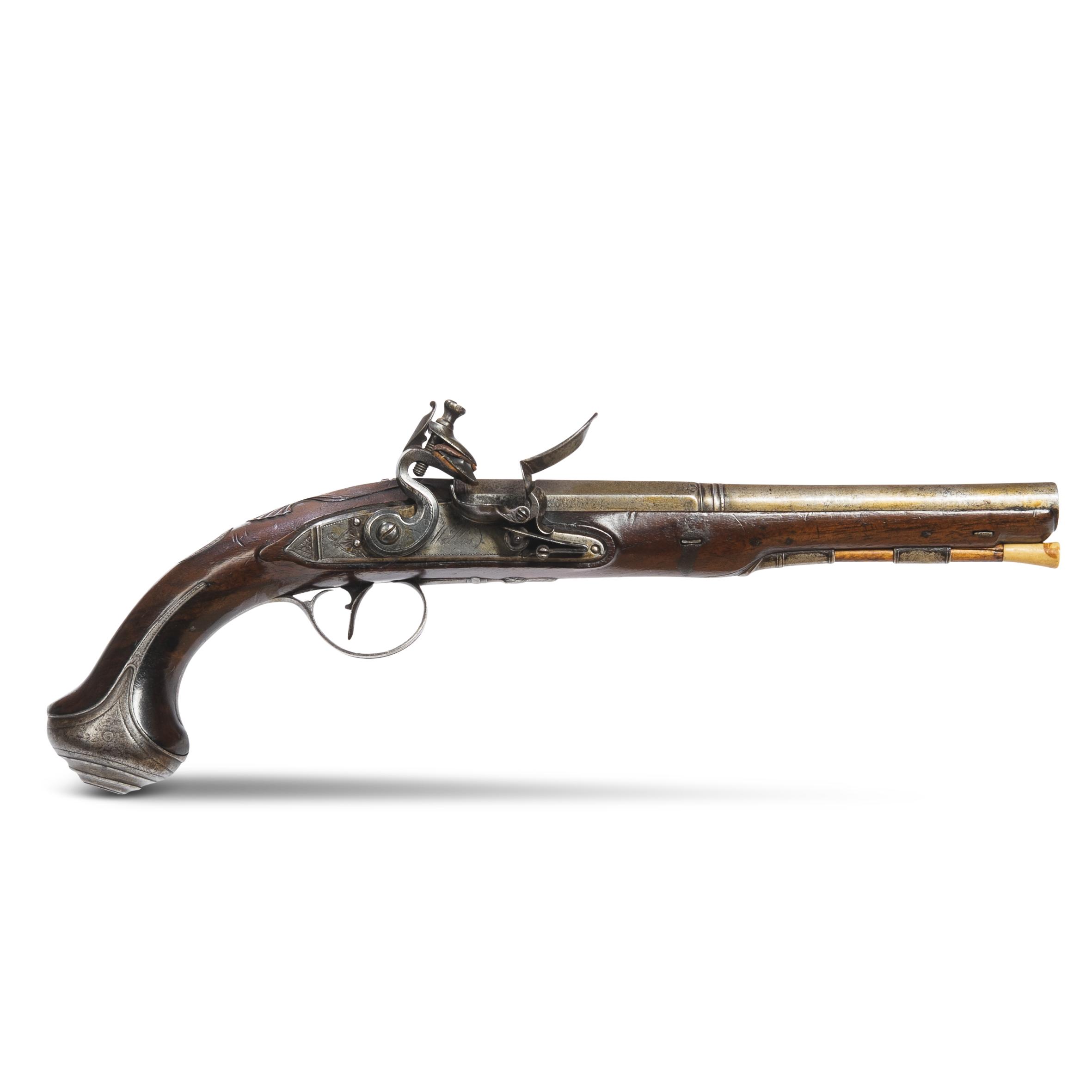 Appraisal: FLINTLOCK HOLSTER PISTOL GEORGE WALLIS HULL ENGLAND THIRD QUARTER OF