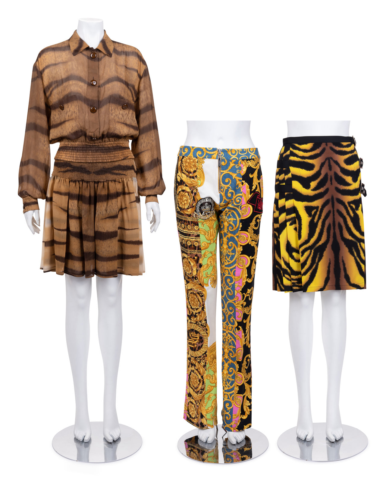 Appraisal: Four Designer Items One Valentino Ensemble and Two Versace Bottom