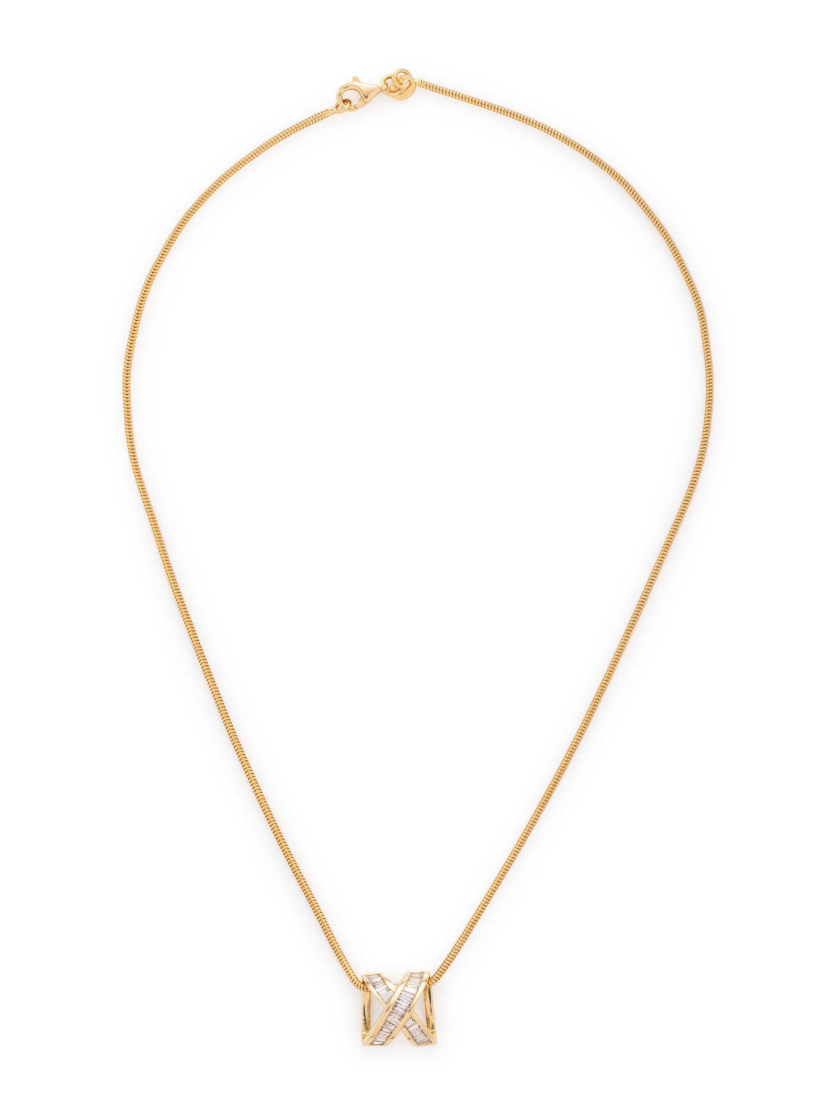 Appraisal: YELLOW GOLD AND DIAMOND PENDANT NECKLACE Consisting of a slide