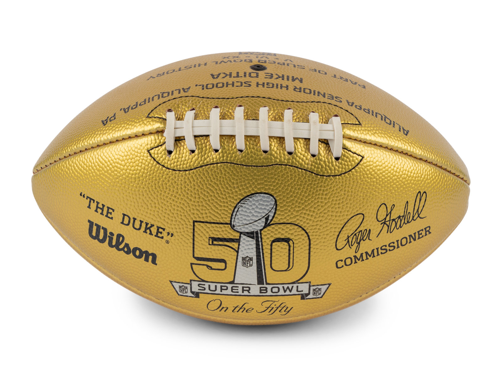 Appraisal: A Super Bowl On The Fifty Football Awarded to Mike