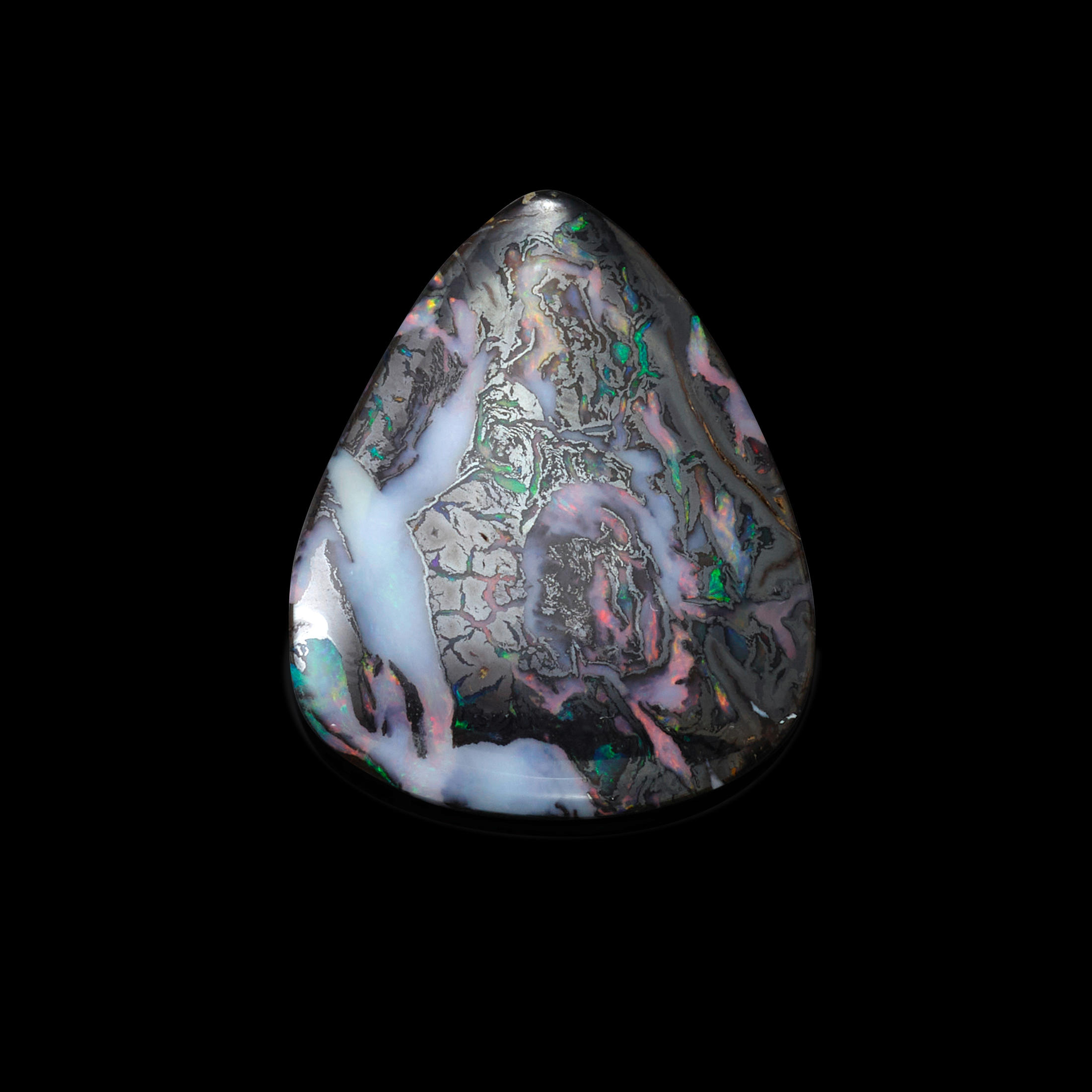 Appraisal: BOULDER OPAL Koroit Queensland Australia The present pear-shaped boulder opal