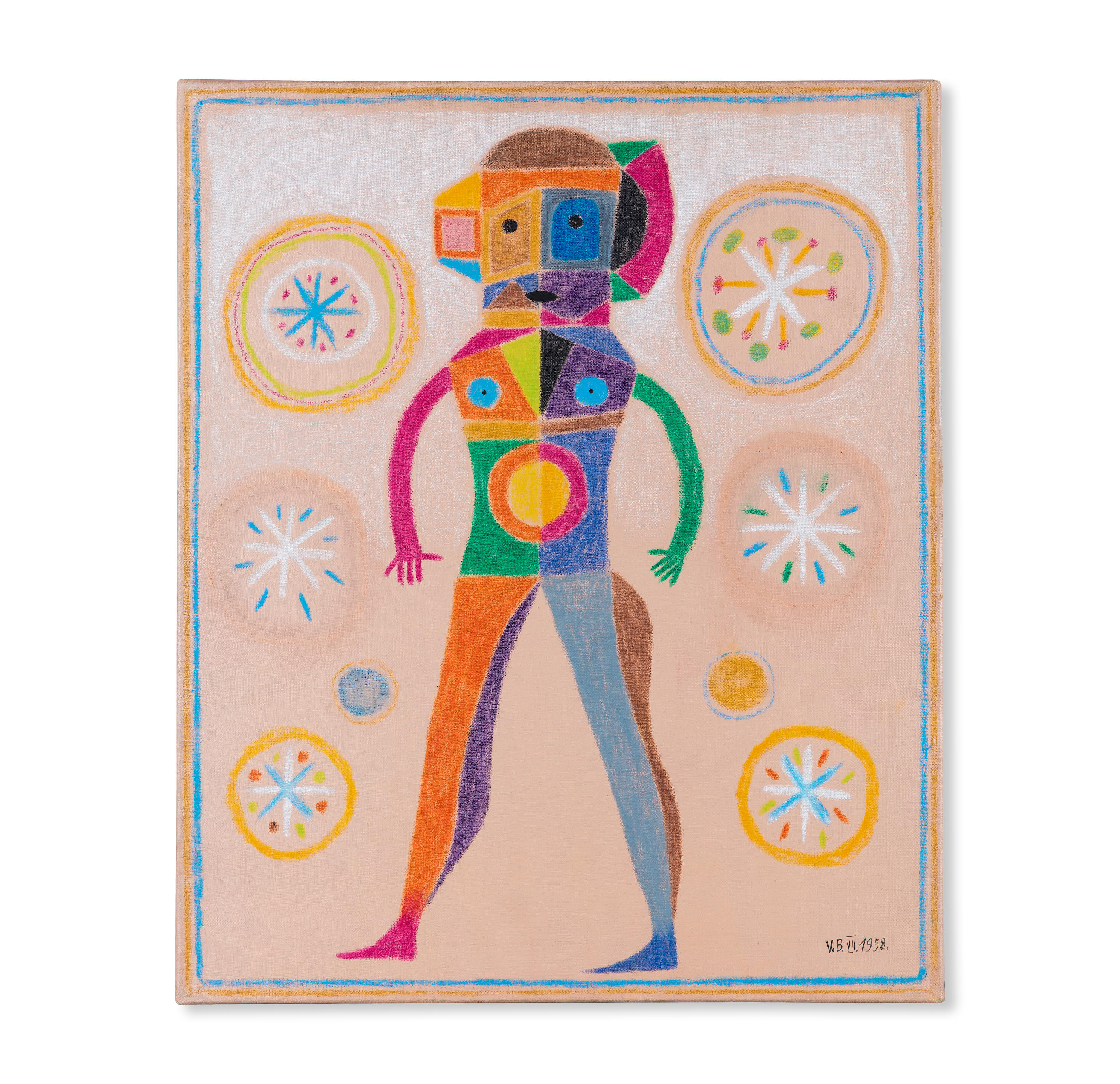 Appraisal: VICTOR BRAUNER - Homme des toiles sign inscrit et dat