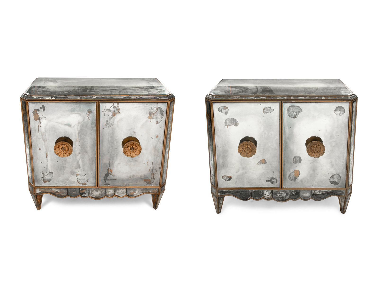 Appraisal: A Pair of Contemporary Mirrored Chests of Drawers th Century