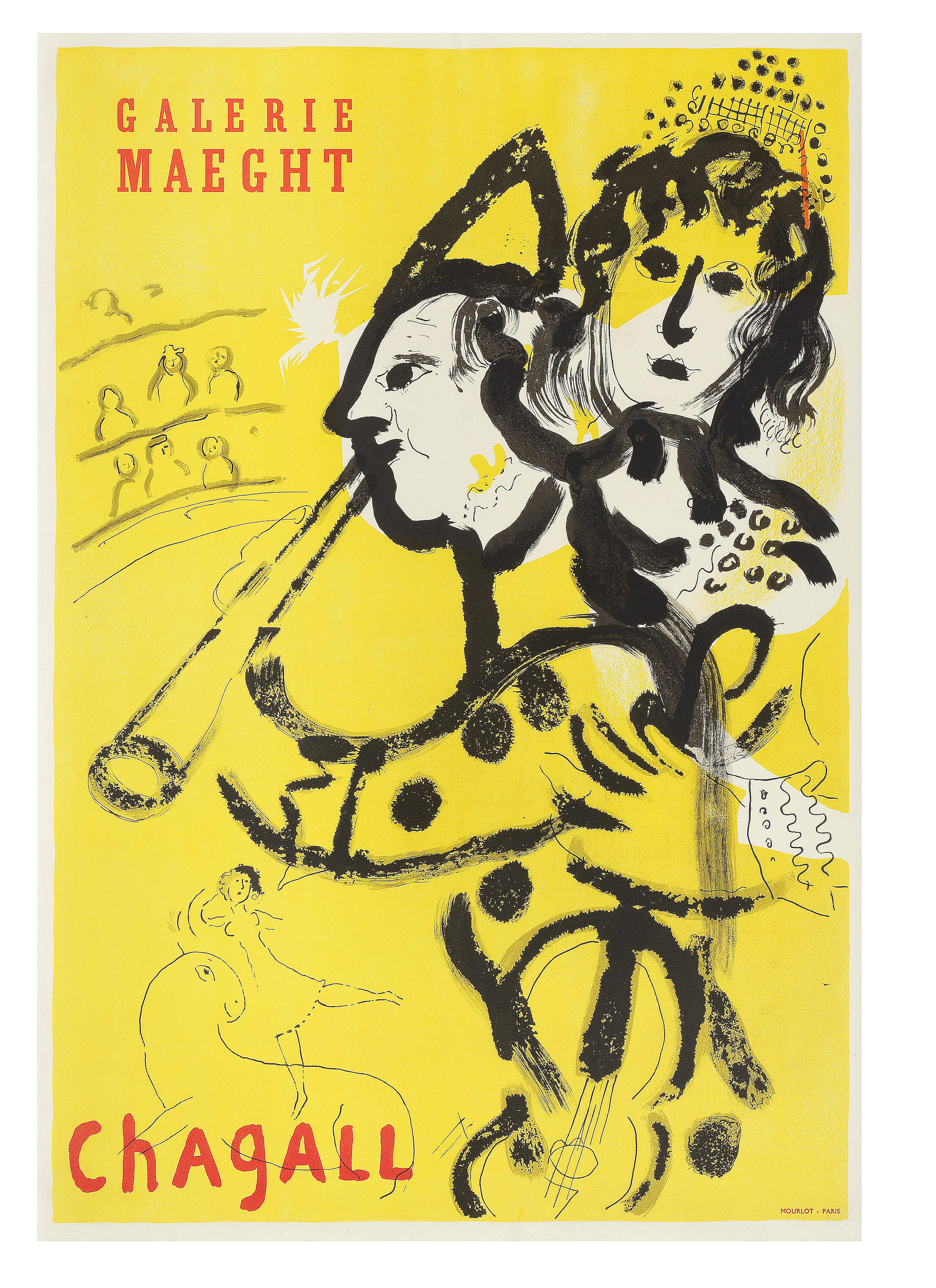 Appraisal: MARC CHAGALL RUSSIAN FRENCH - Le Clown Musicien Sorlier Posters