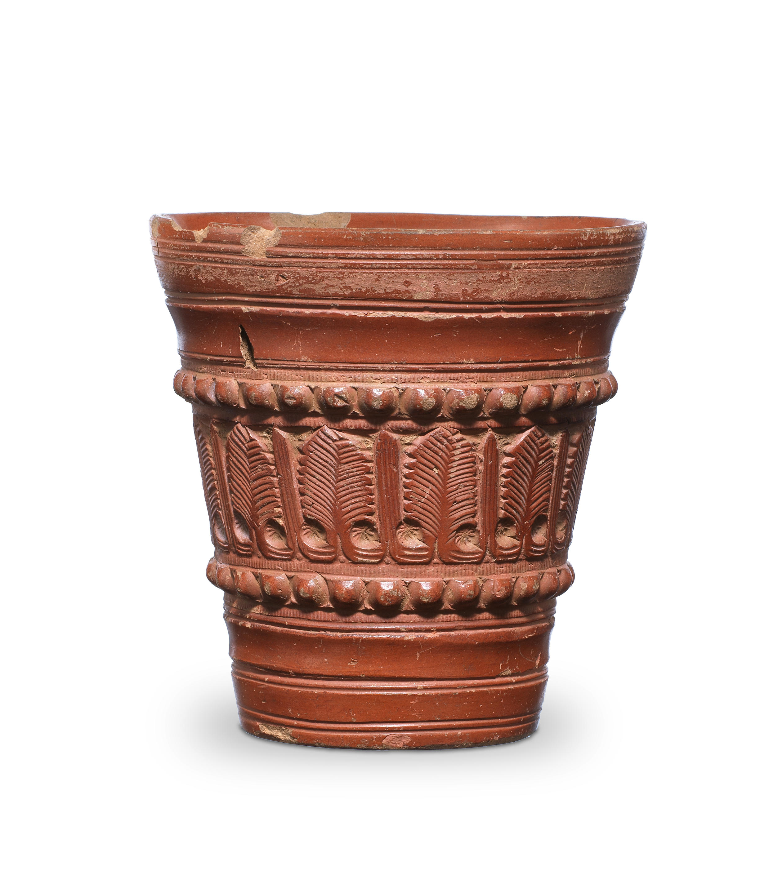 Appraisal: A ROMAN RED SLIP WARE POTTERY BEAKER A Roman red