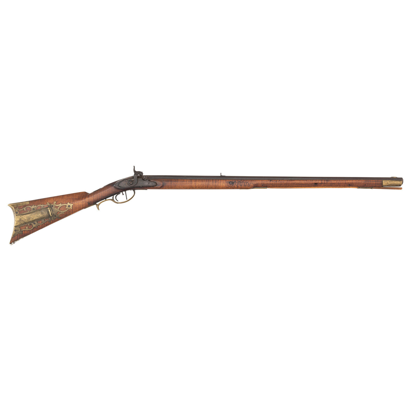 Appraisal: B A Davenport Petite Fullstock Percussion Rifle caliber wedge-retained octagon