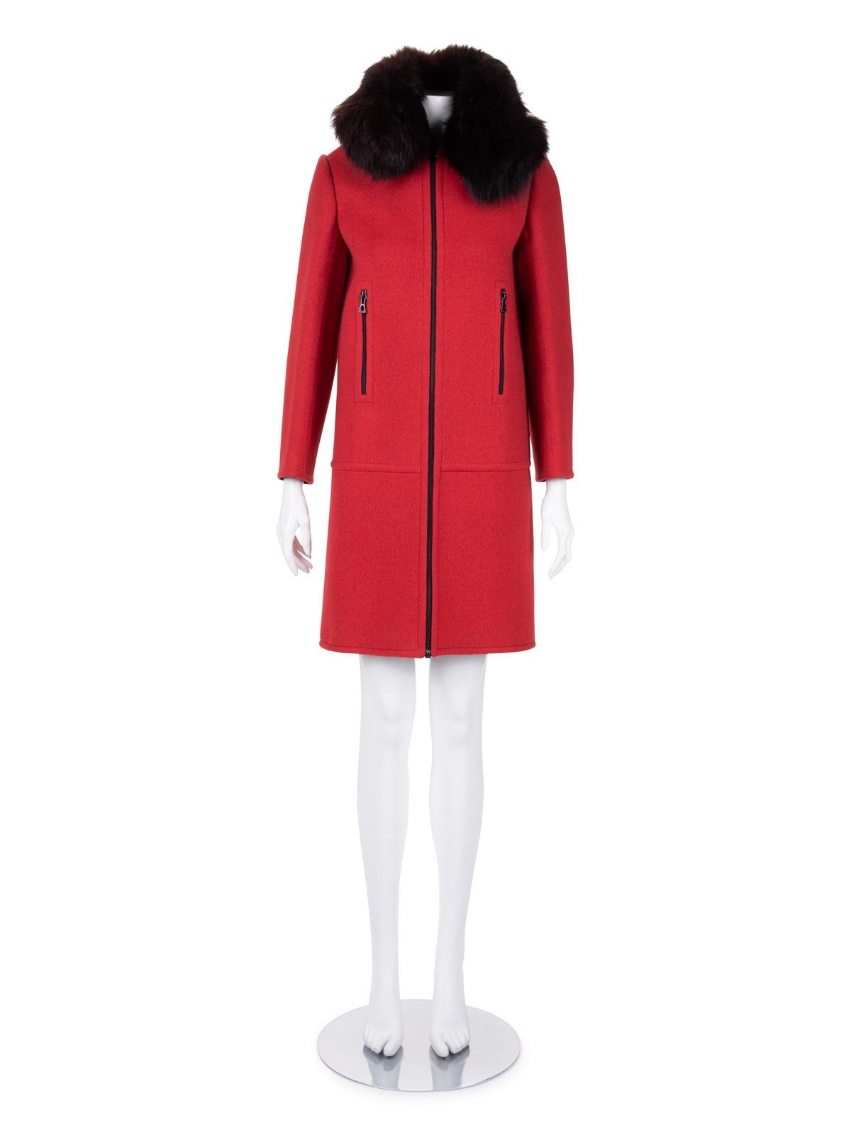 Appraisal: Christian Dior Haute Couture Wool Coat with Fox Fur Collar