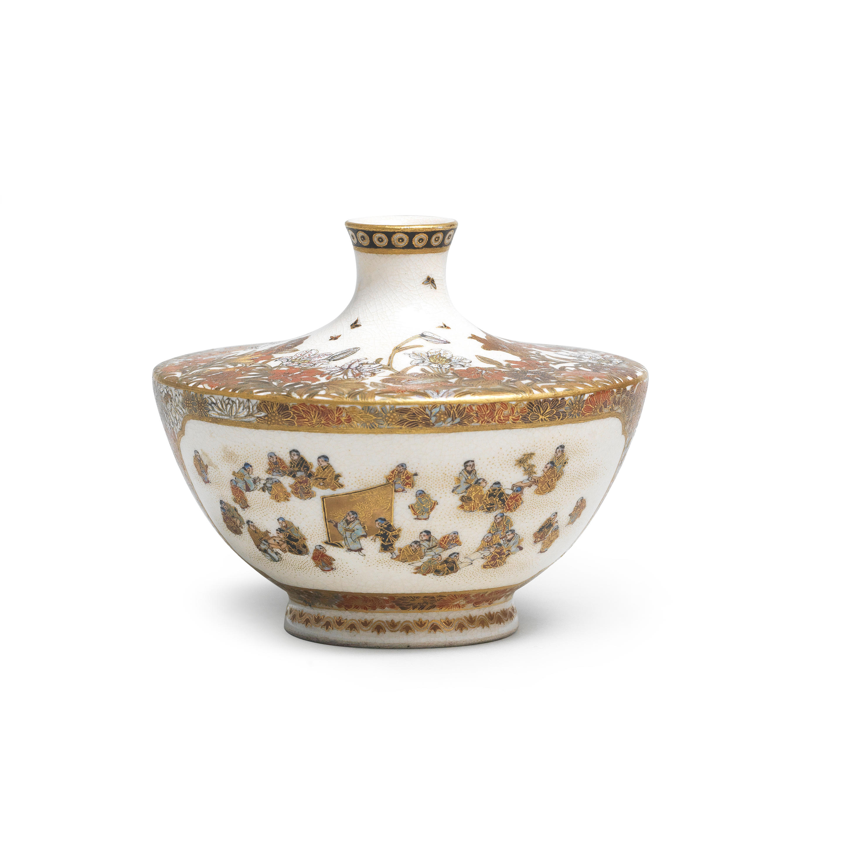 Appraisal: YABU MEIZAN - OF OSAKA A Satsuma Single-Flower Vase Meiji