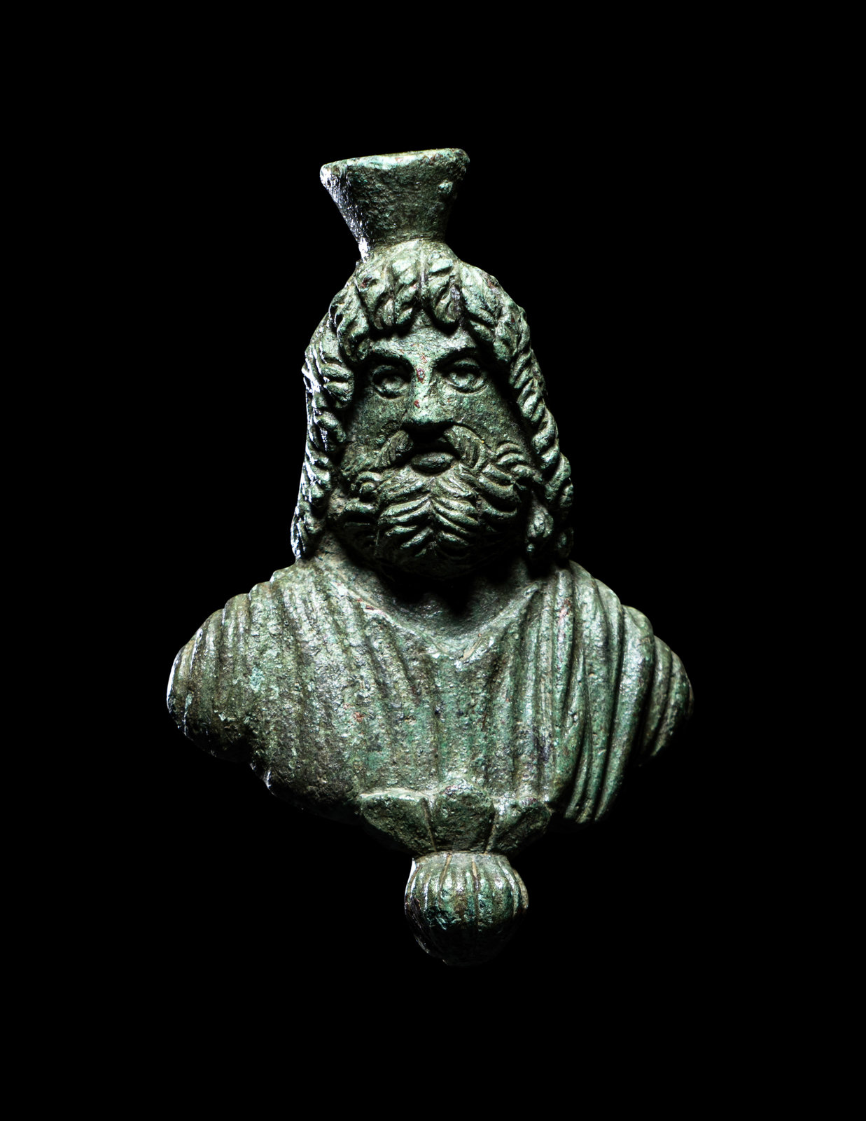 Appraisal: A Roman Bronze Bust of Serapis Circa st- nd Century