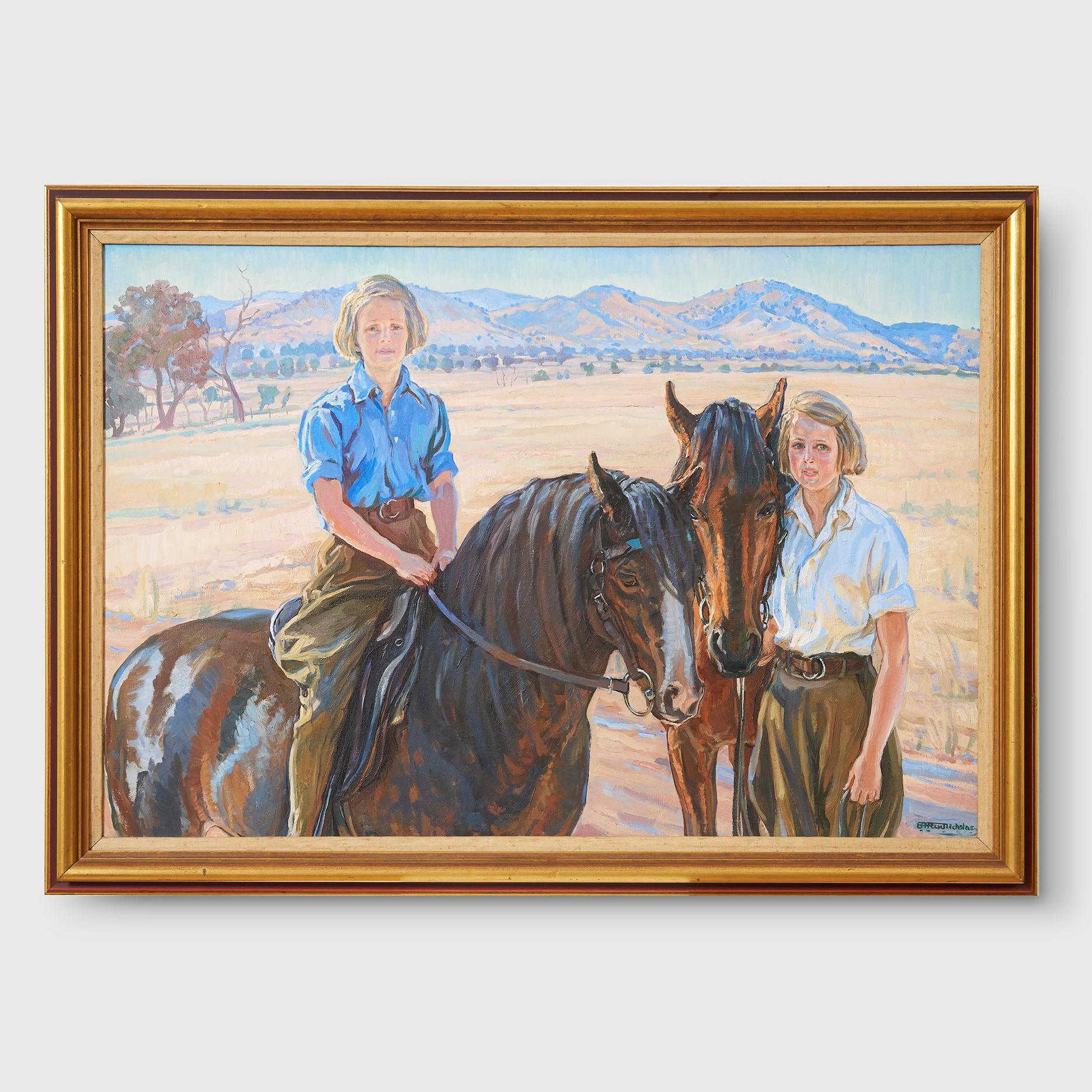 Appraisal: HILDA RIX NICHOLAS - Children at Mount Annan Holbrook signed