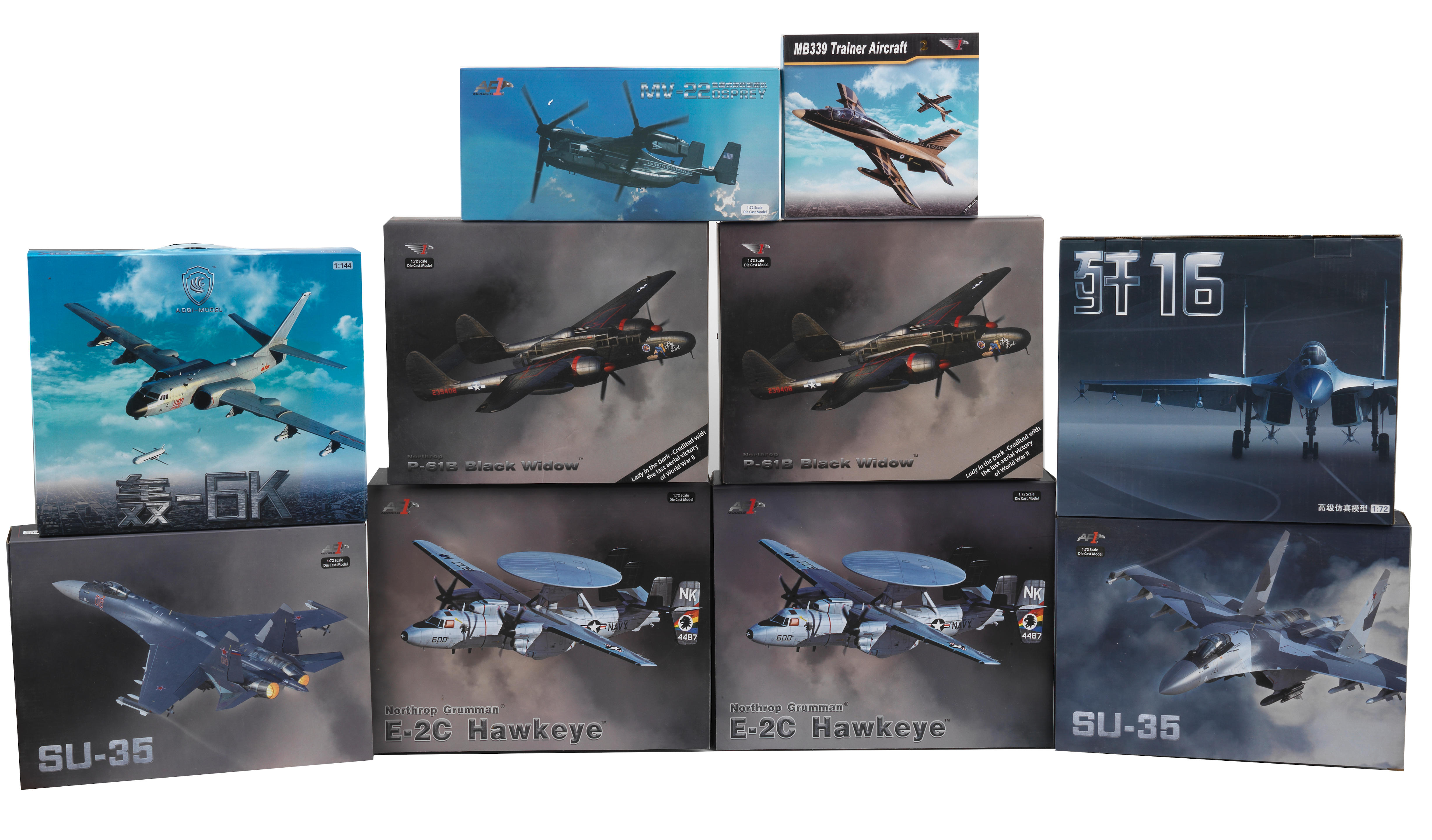 Appraisal: TEN BOXED DIE-CAST MODEL AIRCRAFT-BY AIR FORCE MODELS including scale