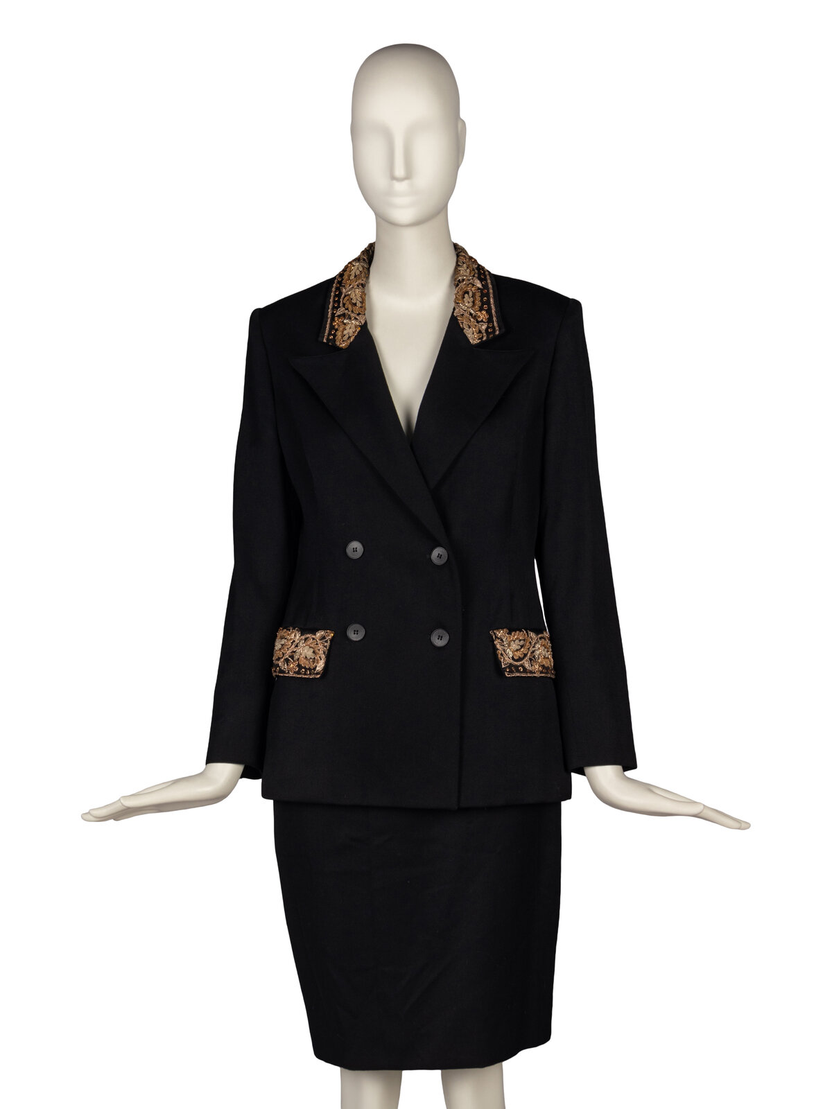 Appraisal: Fendi Suit THE FIRST Double-breasted notch lapel jacket in black