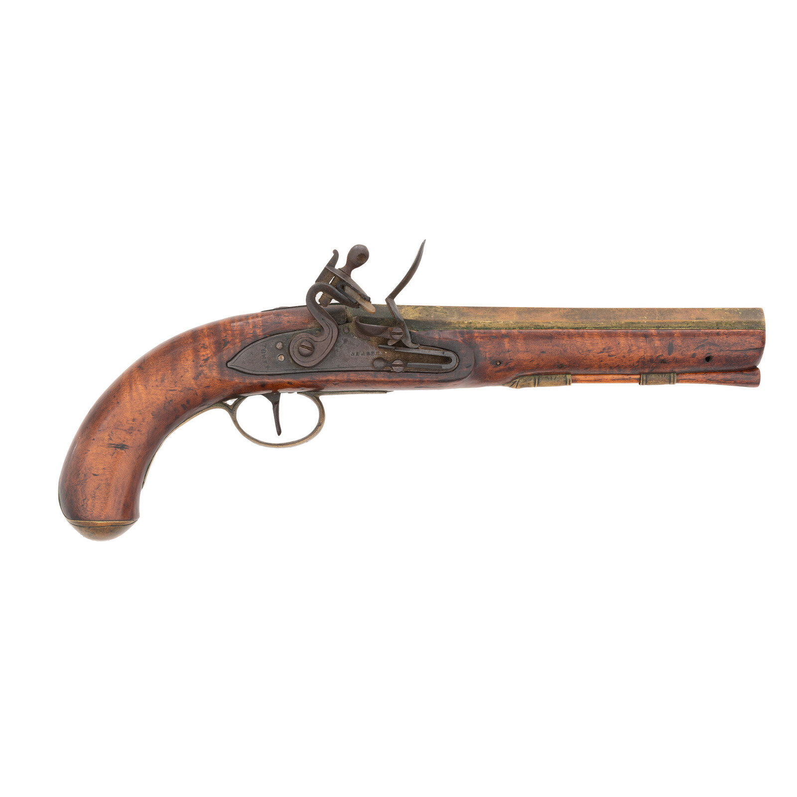 Appraisal: British Board of Ordnance Marked Brass Barreled Flintlock Trade Pistol