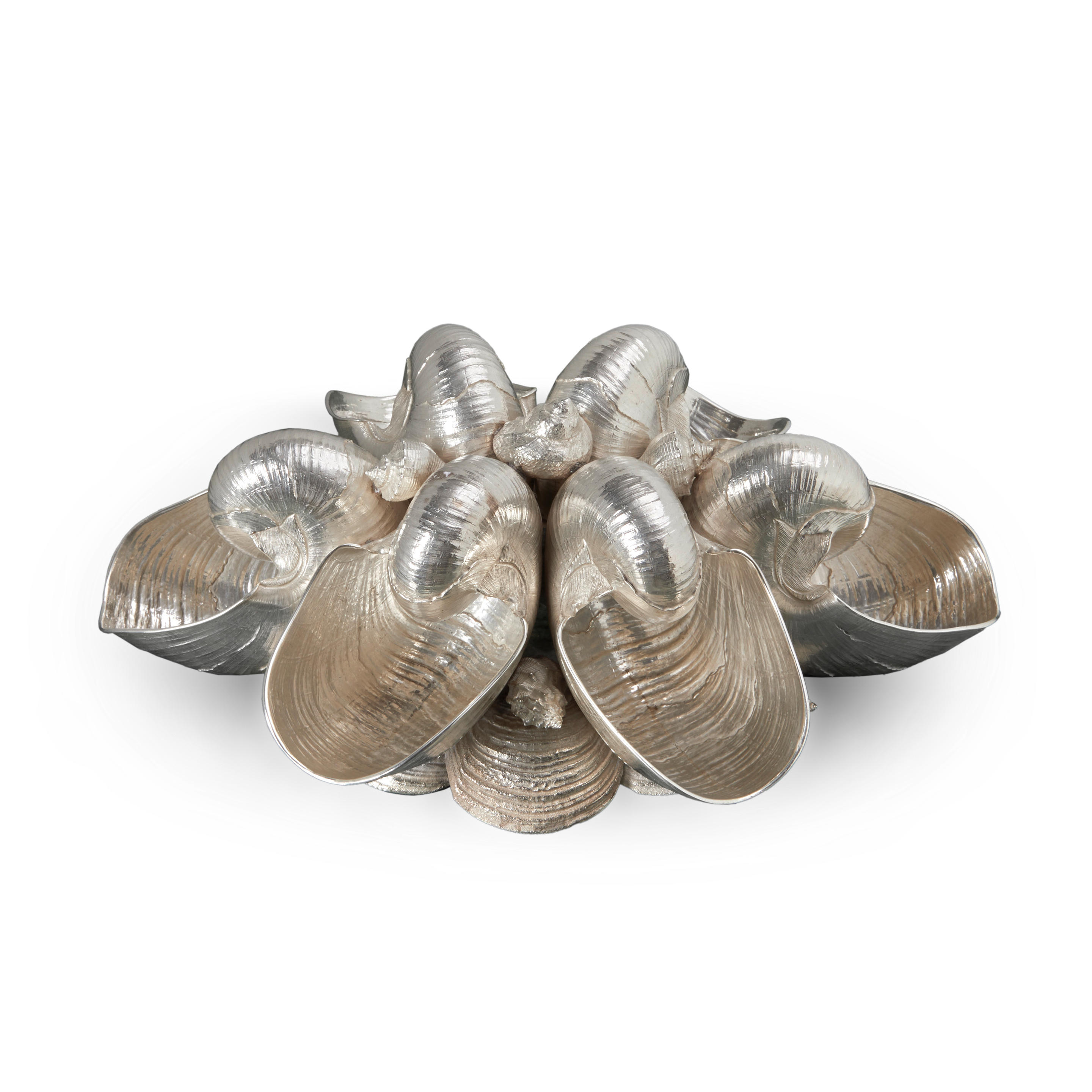 Appraisal: BUCCELLATI 'NAUTILUS' STERLING SILVER CENTERPIECE Milan mid- th century naturalistically