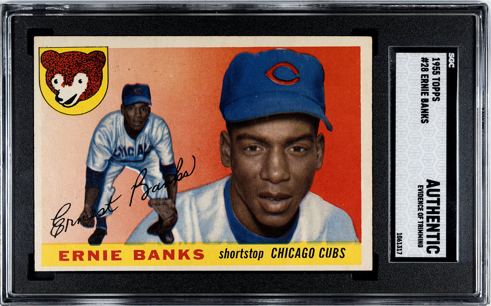 Appraisal: A Topps Ernie Banks Baseball Card No SGC AUTHENTIC NOTE